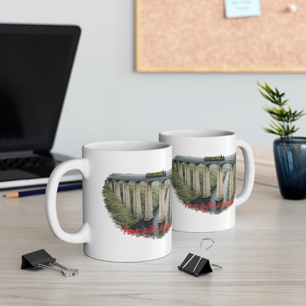Two mugs Pontcysyllte Aqueduct Mug — Scenic Wales Coffee Cup (11oz)