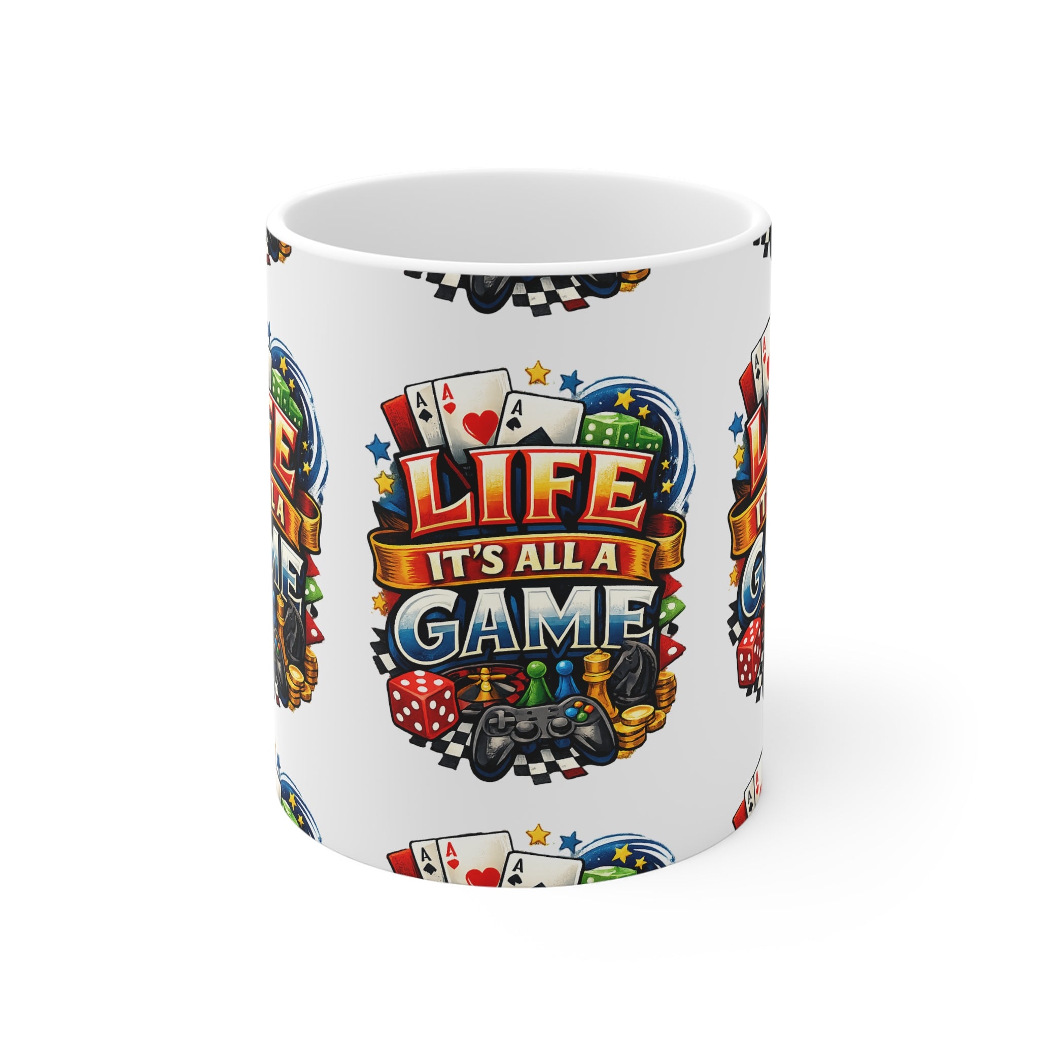 Life It's All a Game Mug — Colorful Gaming Quote Coffee Cup 