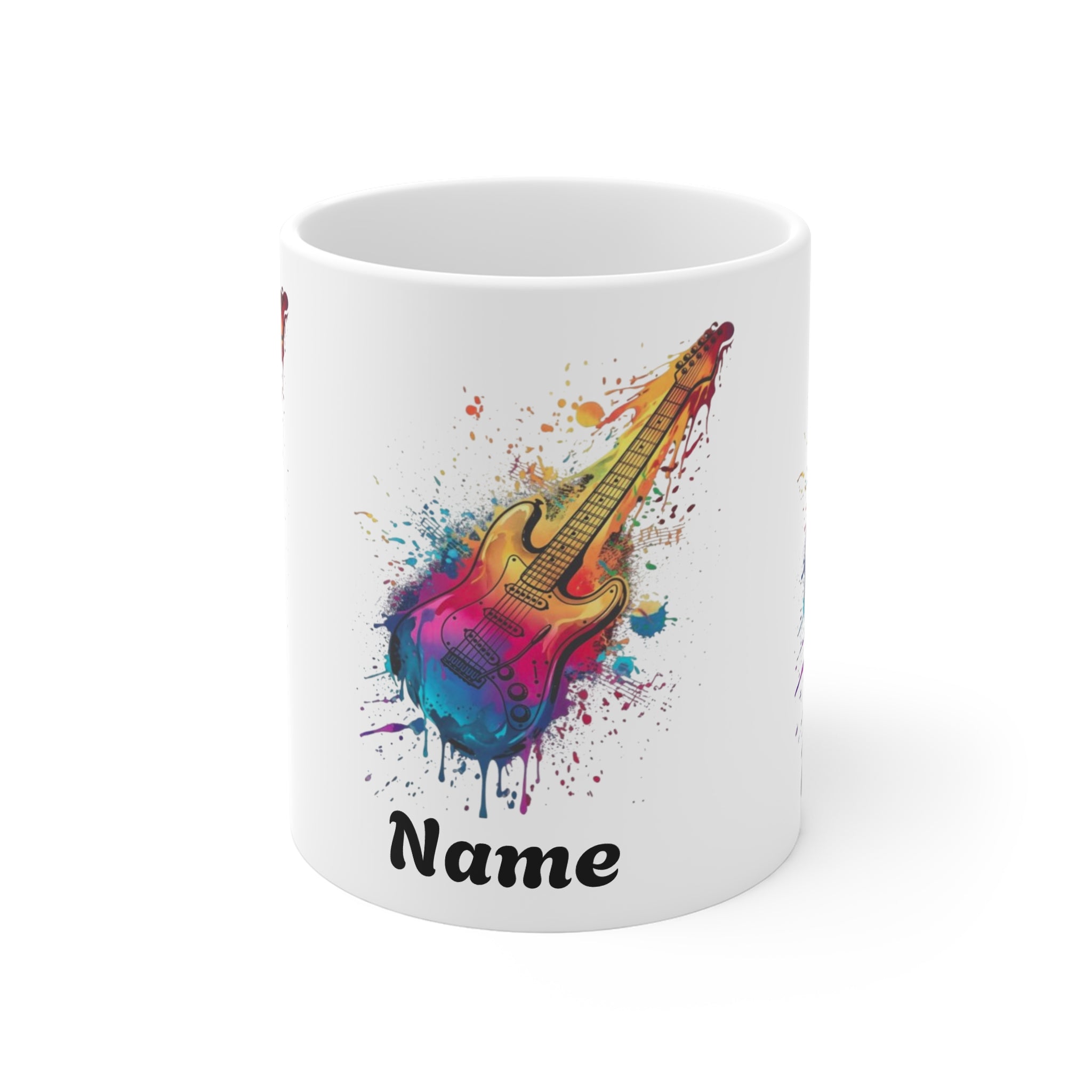 Guitar Splash Coffee Mug — Personalised Name Music Lover Gift 