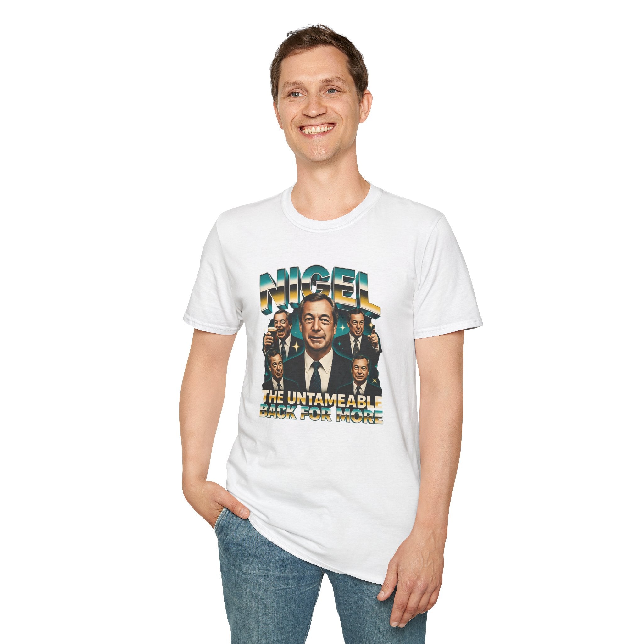 Nigel The Untameable T-Shirt | Reform UK Satire | Fat Boris Political Collection 