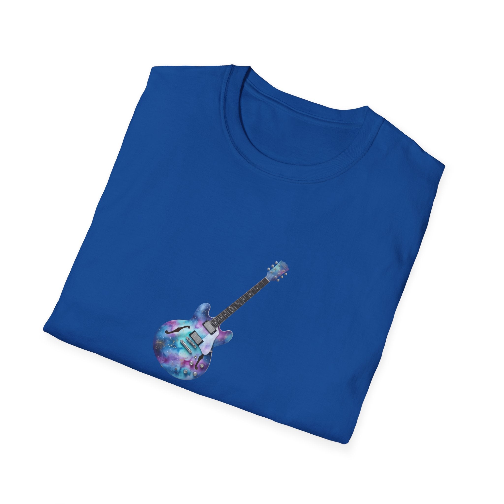  "Galactic Groove" tee, featuring a mesmerizing cosmic watercolour design. 