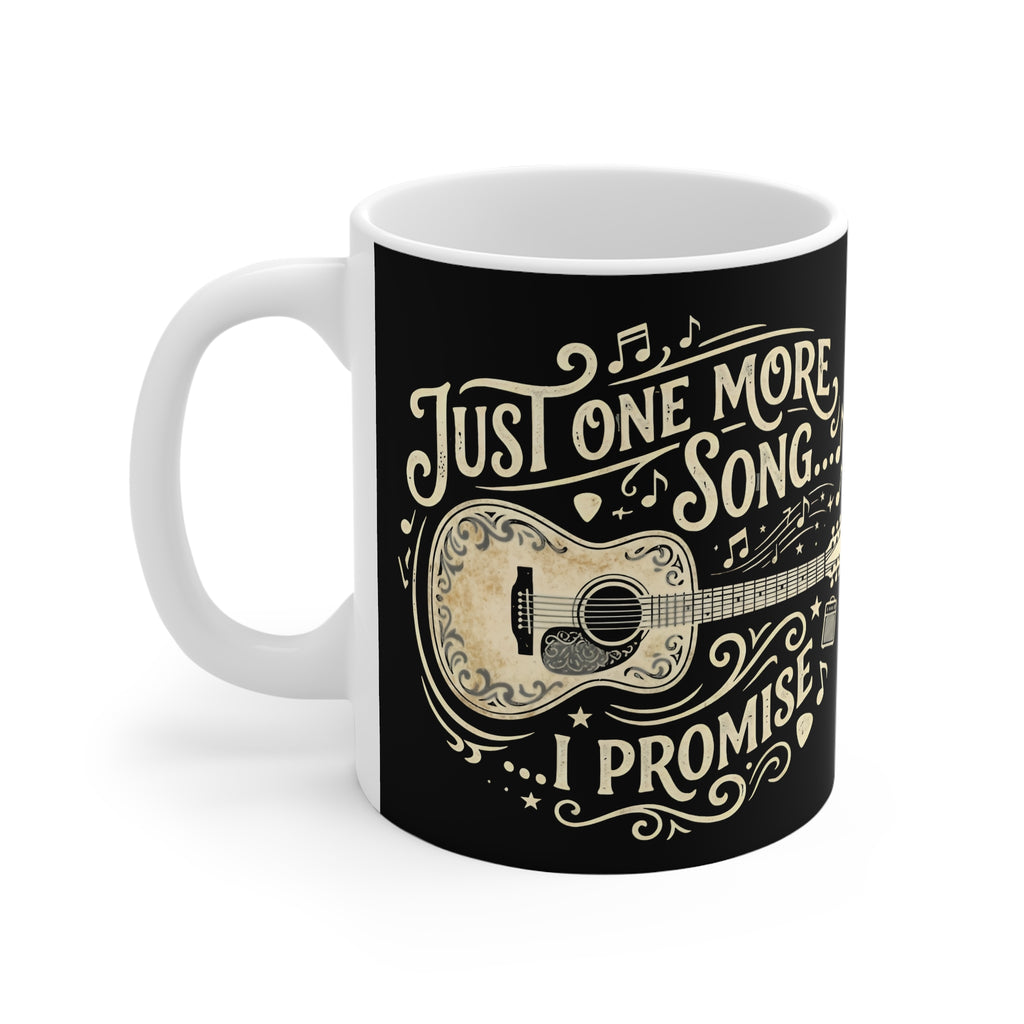 Acoustic Guitar Mug — "Just One More Song, I Promise" Coffee Cup Printify