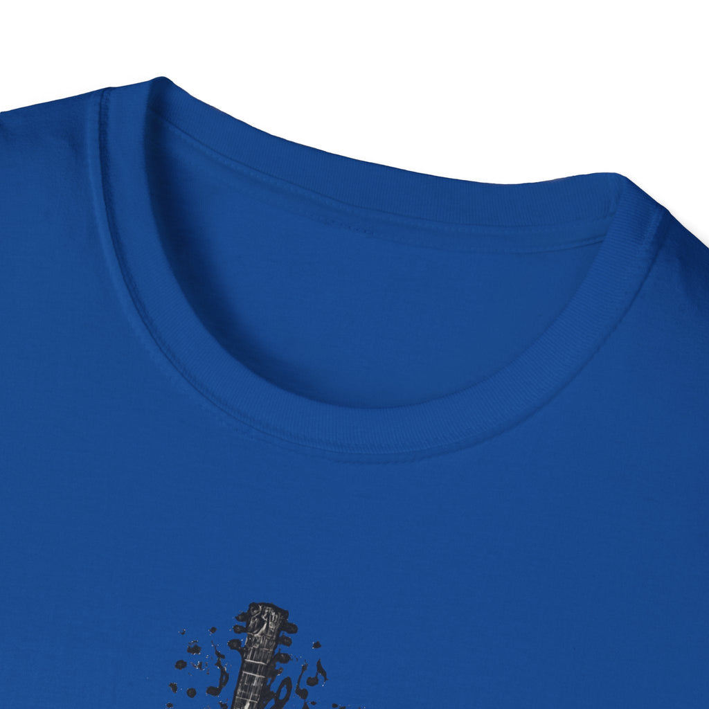 Acoustic Guitar Musical Notes Ink Splash T-Shirt | Music Made Me Printify