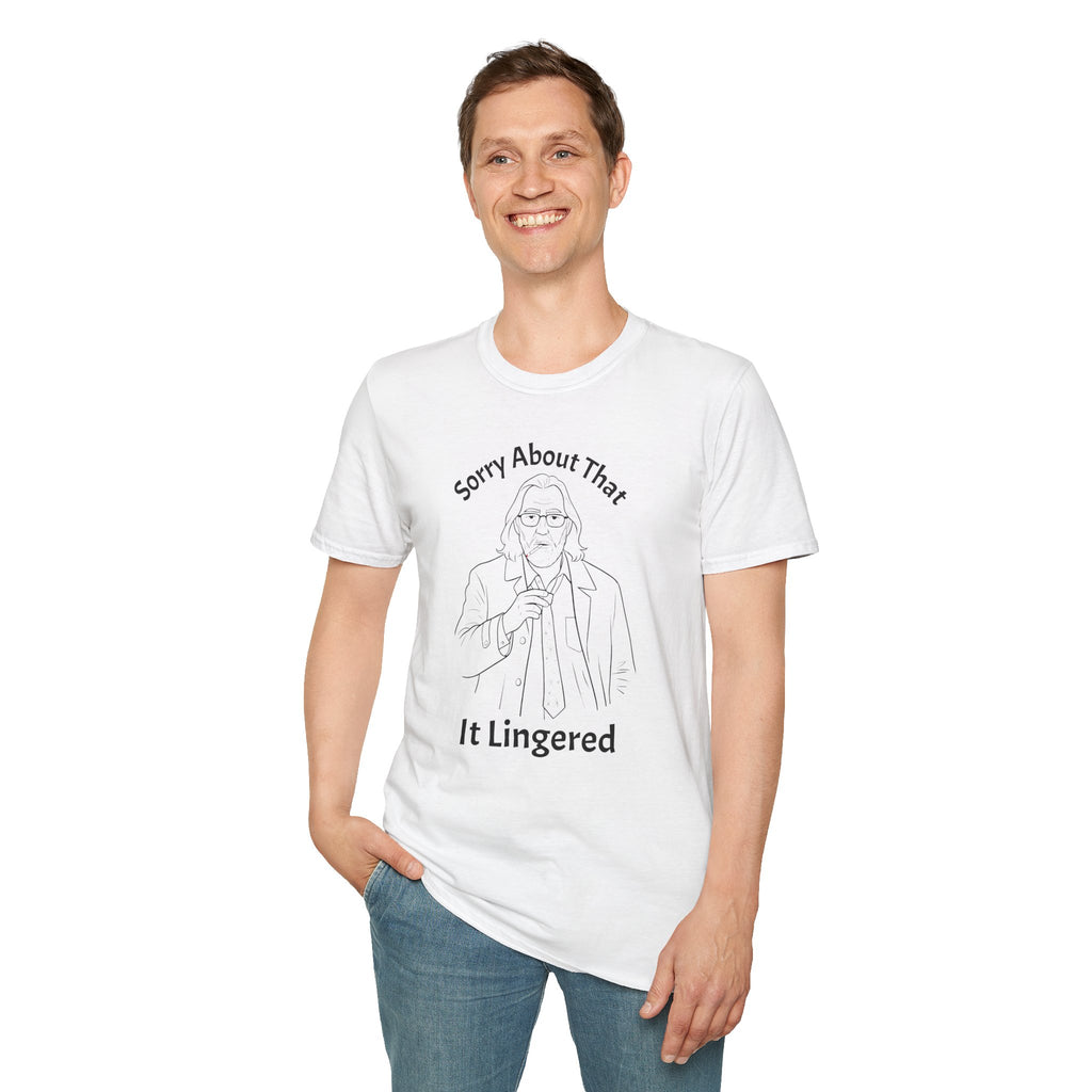 Gary Oldman AS Jackson Lamb TV Show Line Drawing Unisex T-Shirt - Sorry About That It Lingered Printify