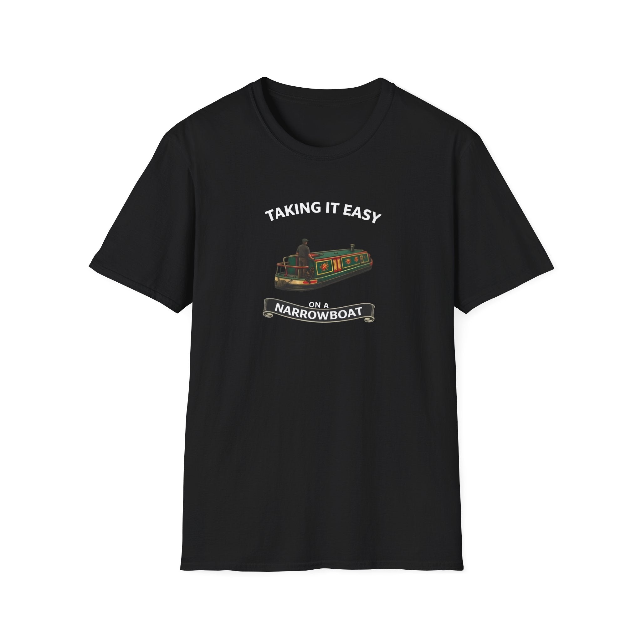 Taking It Easy Narrowboat T-Shirt — Canal Boat Graphic Tee Printify
