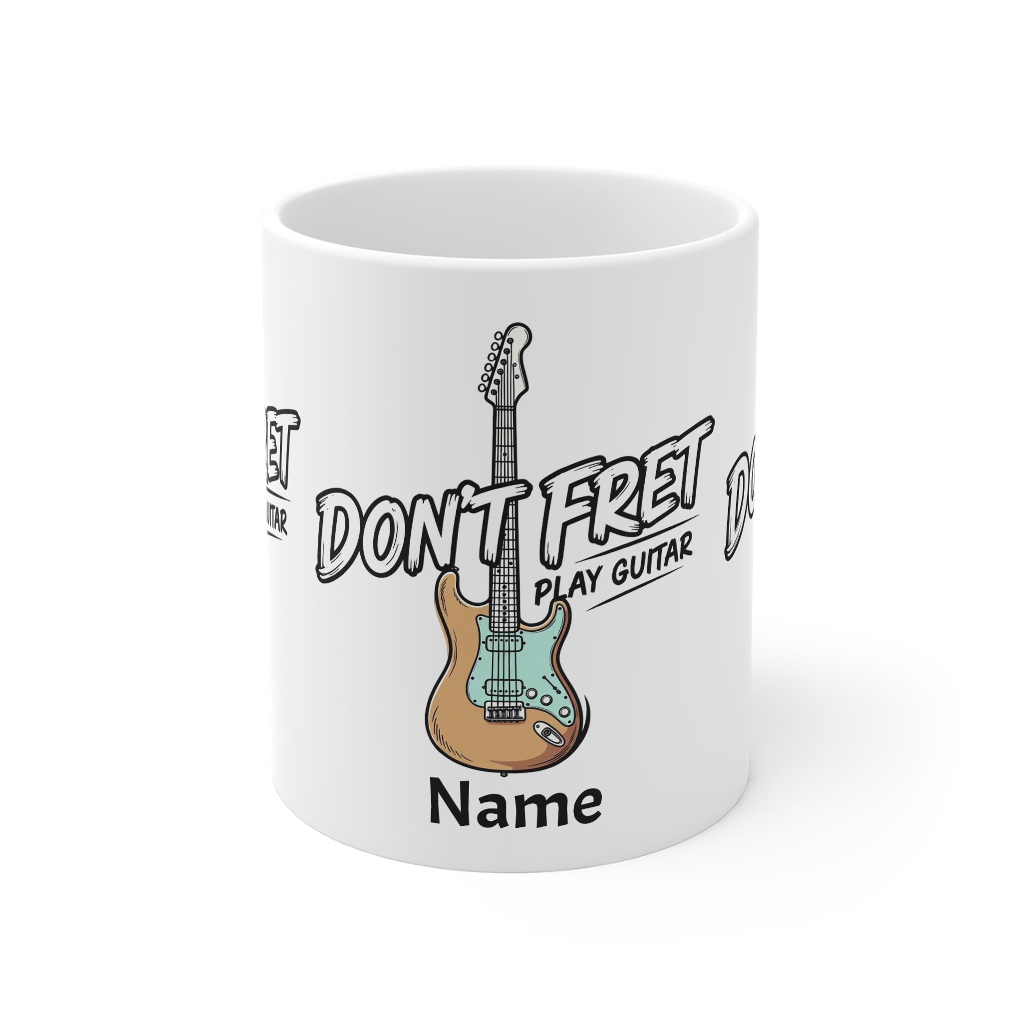 Don't Fret Play Guitar Mug | Personalised Guitar Coffee Mug – Fat Boris Guitar Shed 