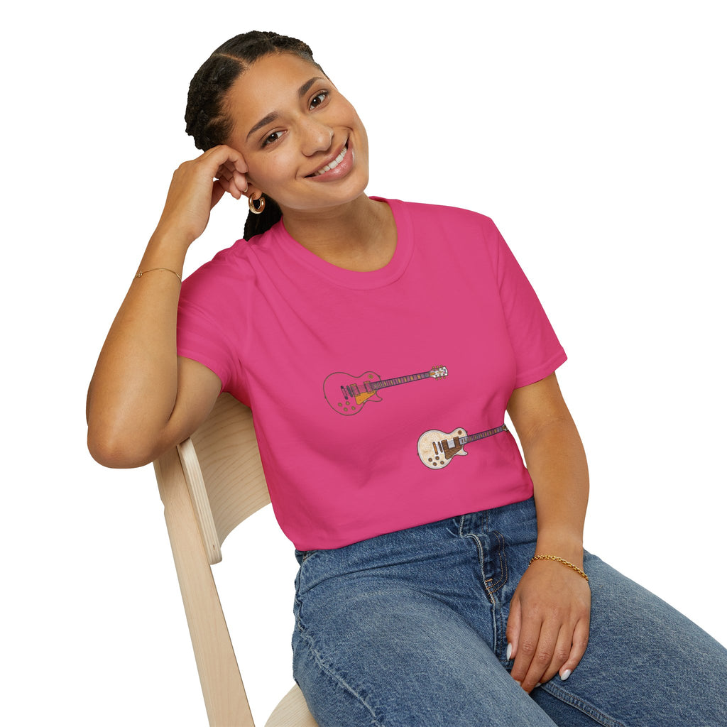 Electric Guitar Duo T-Shirt — Minimalist Music Tee for Guitarists & Music Lovers
