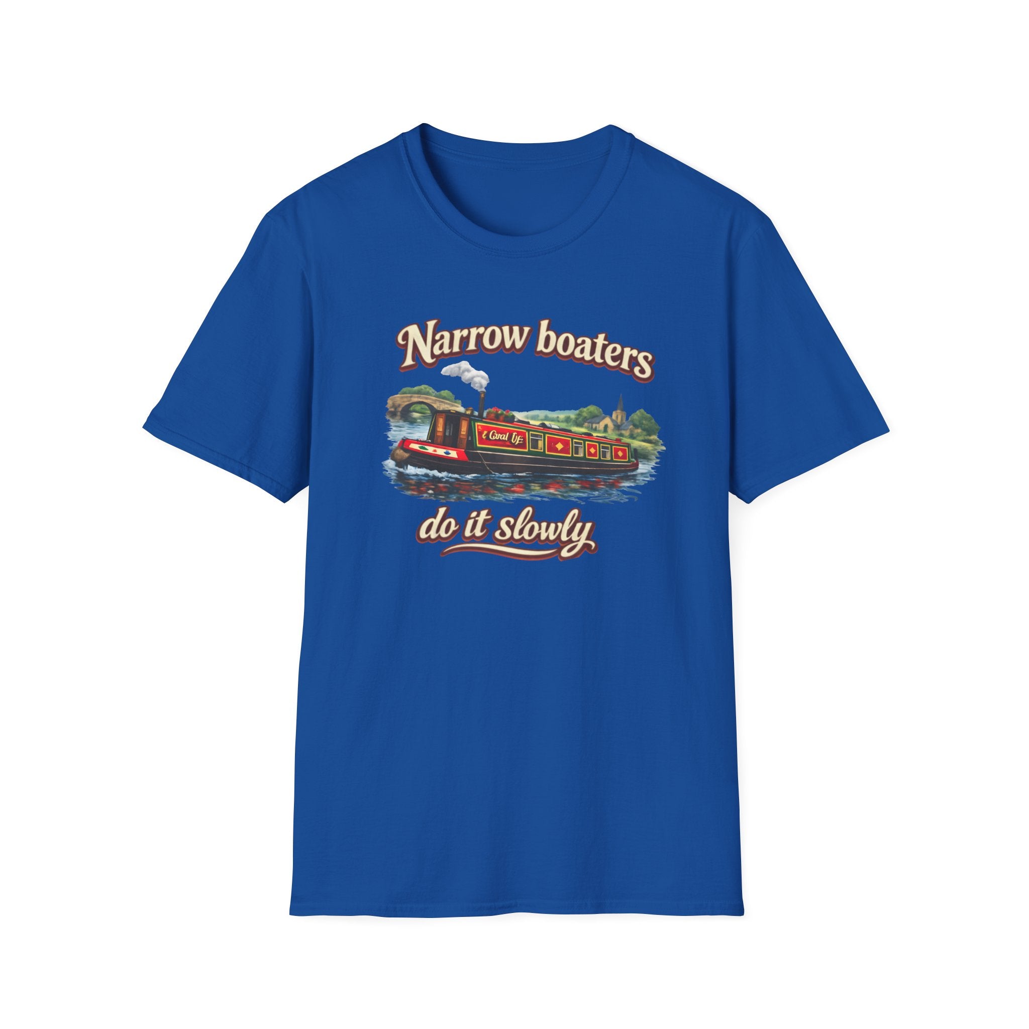 Narrow Boaters Do It Slowly T-Shirt — Canal Boat Vintage Graphic Tee Printify