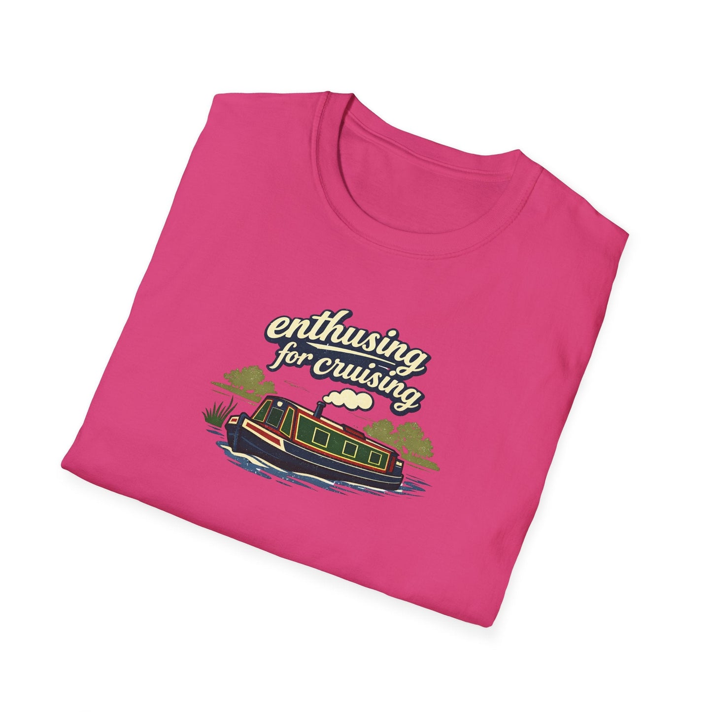 Cruising Canal Boat T-Shirt — Enthusing for Cruising Vintage Canal Narrowboat Tee Printify
