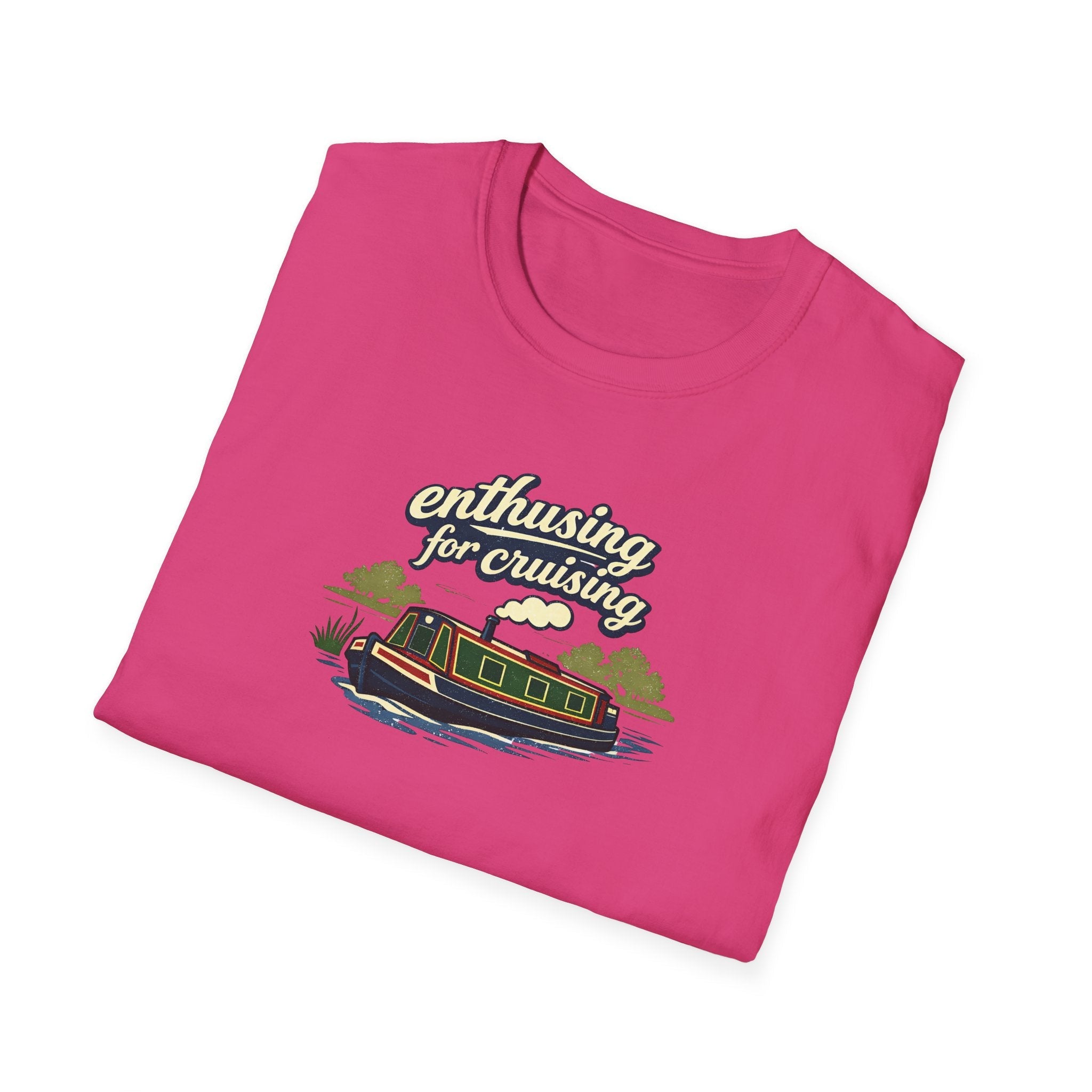 Cruising Canal Boat T-Shirt — Enthusing for Cruising Vintage Canal Narrowboat Tee Printify