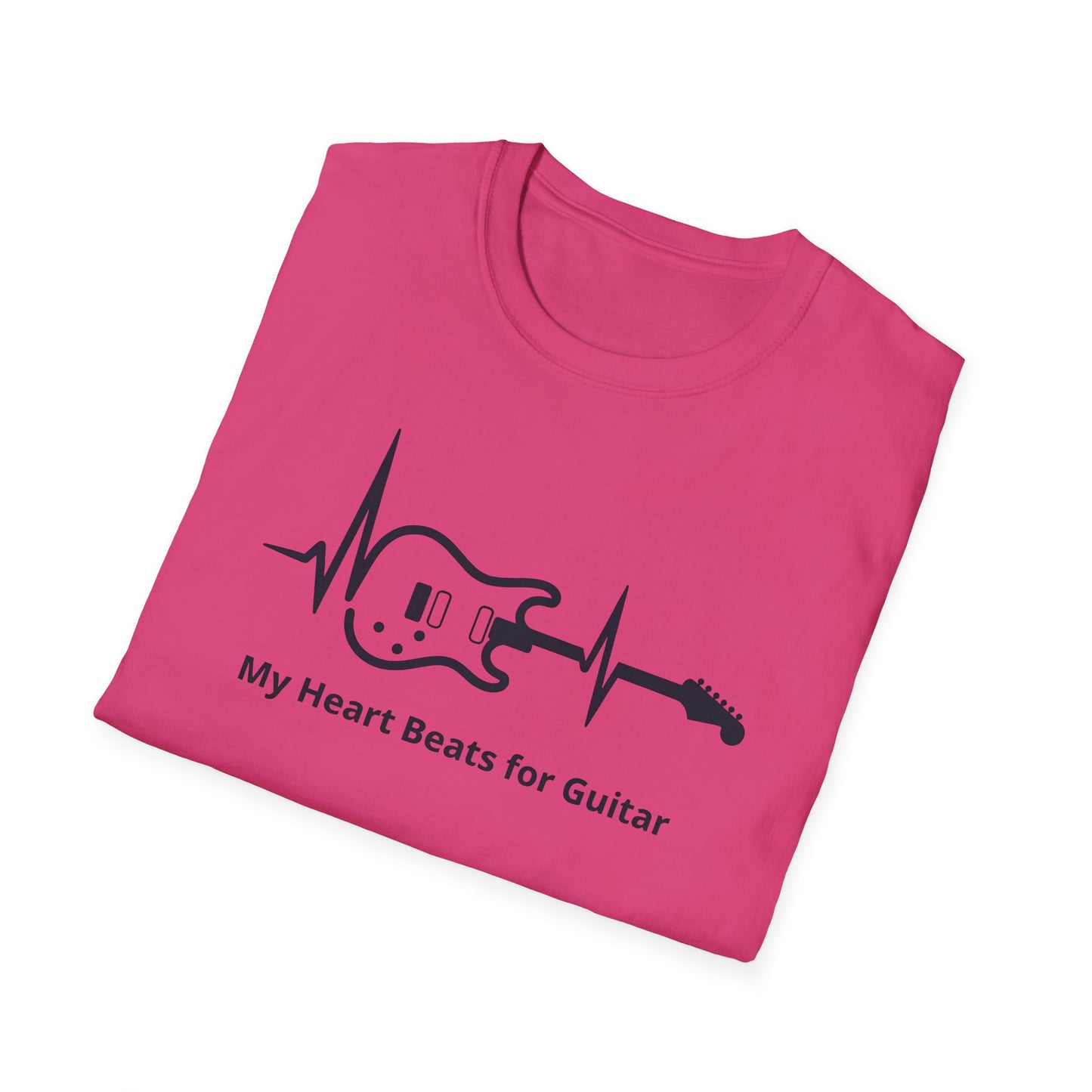  "My Heart Beats for Guitar" Premium Cotton T-Shirt. 