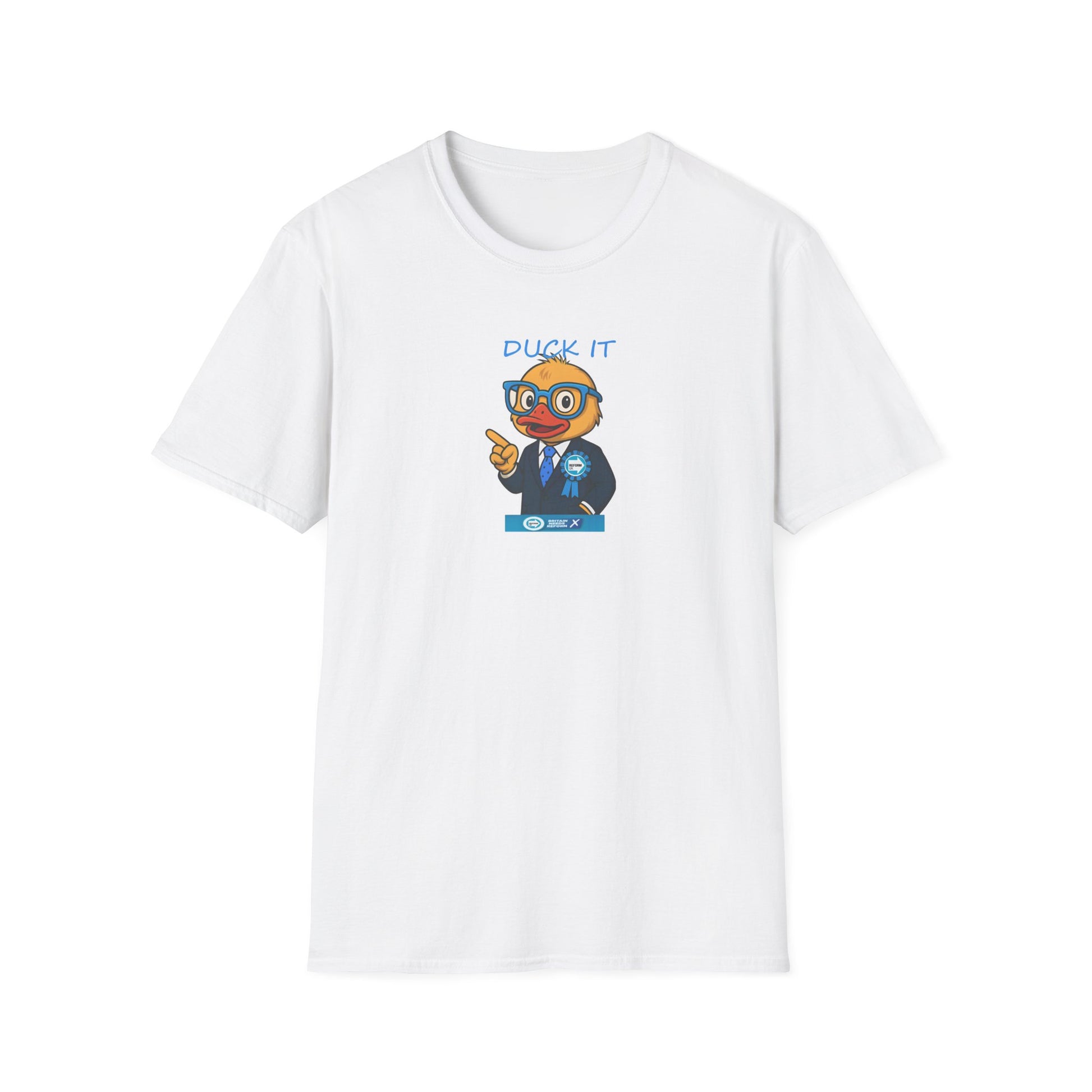 Vote Reform Duck It T‑Shirt — Funny Political Cartoon Duck (UK Reform)