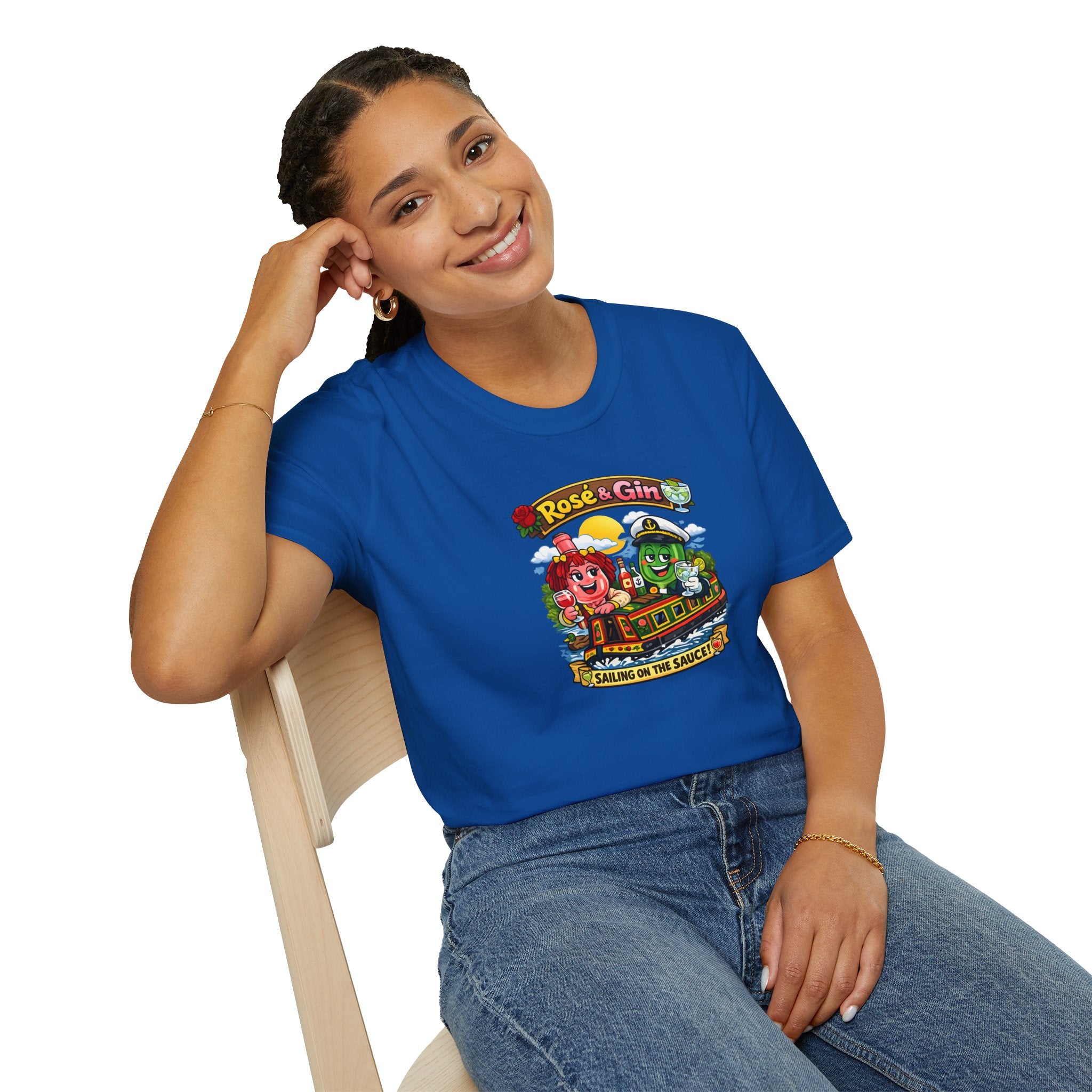 Rose & Gin 'Sailing on the Sauce' spoof Rosie and Jim TV Show Graphic T-Shirt