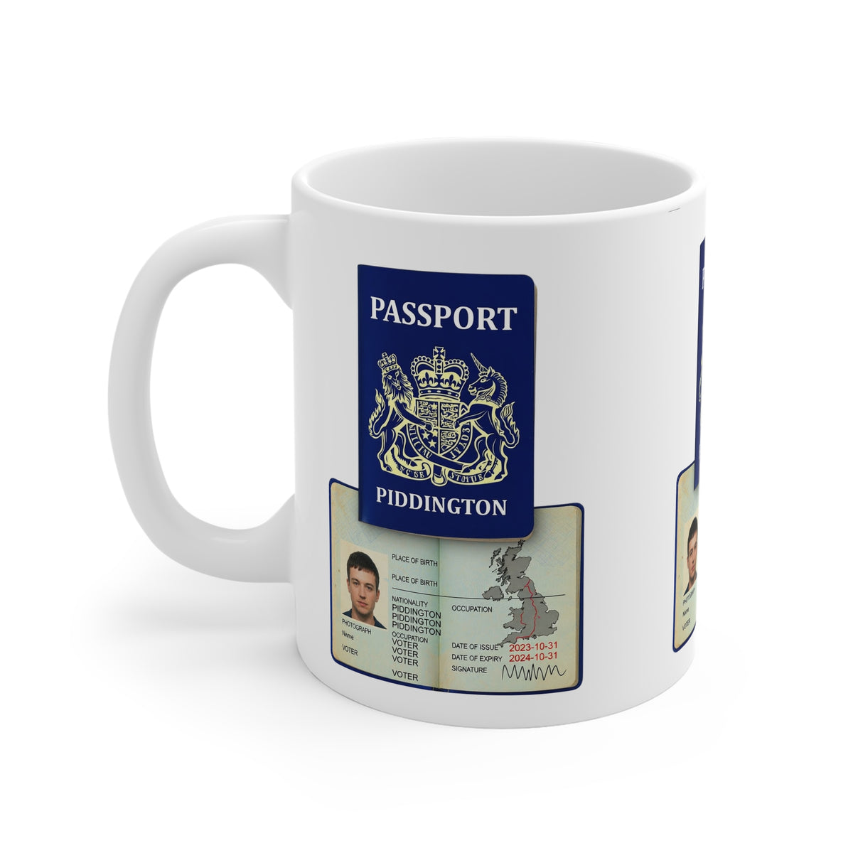 Piddington Passport Political Satire Mug | Village That Left the UK Over Migrant Camp | Funny UK Politics Coffee Cup