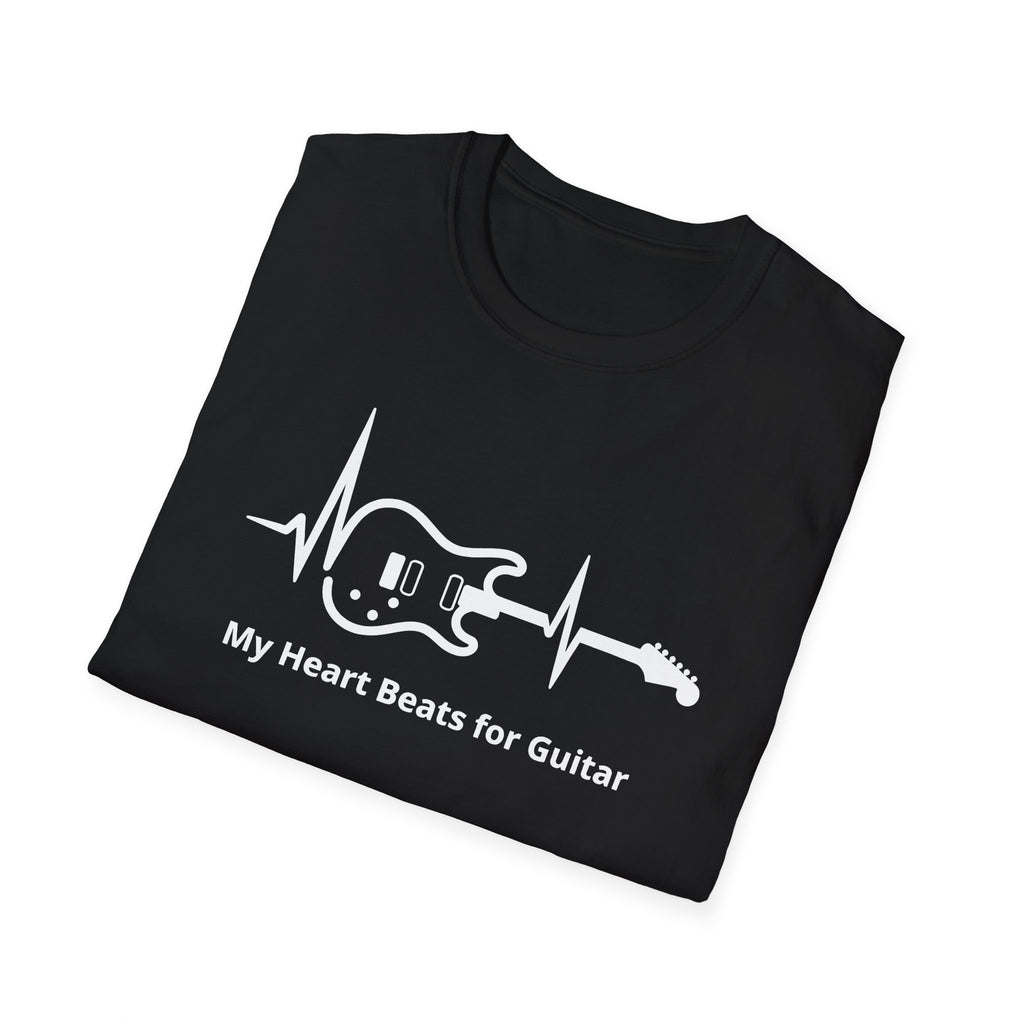  "My Heart Beats for Guitar" Premium Cotton T-Shirt. 