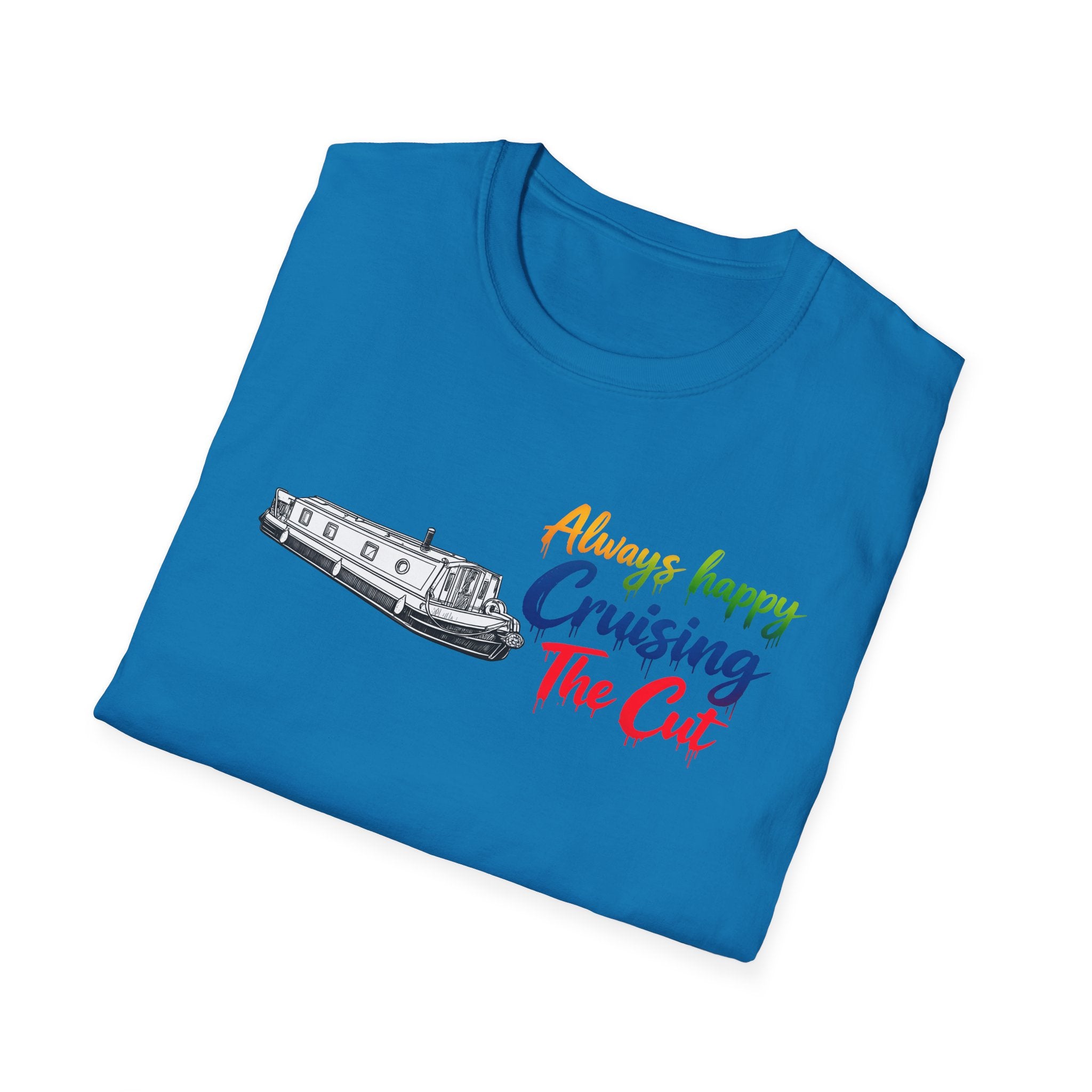 Cruising The Cut Boat T-Shirt — "Always Happy Cruising The Cut" Canal Boating Tee