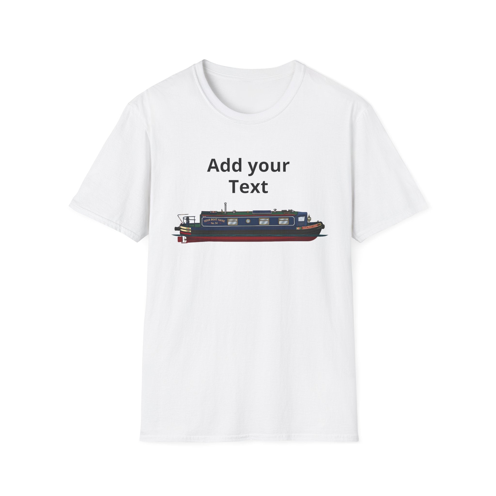 Canal Narrowboat Photo Custom T-Shirt — Upload a Good Quality Picture of Your Boat 