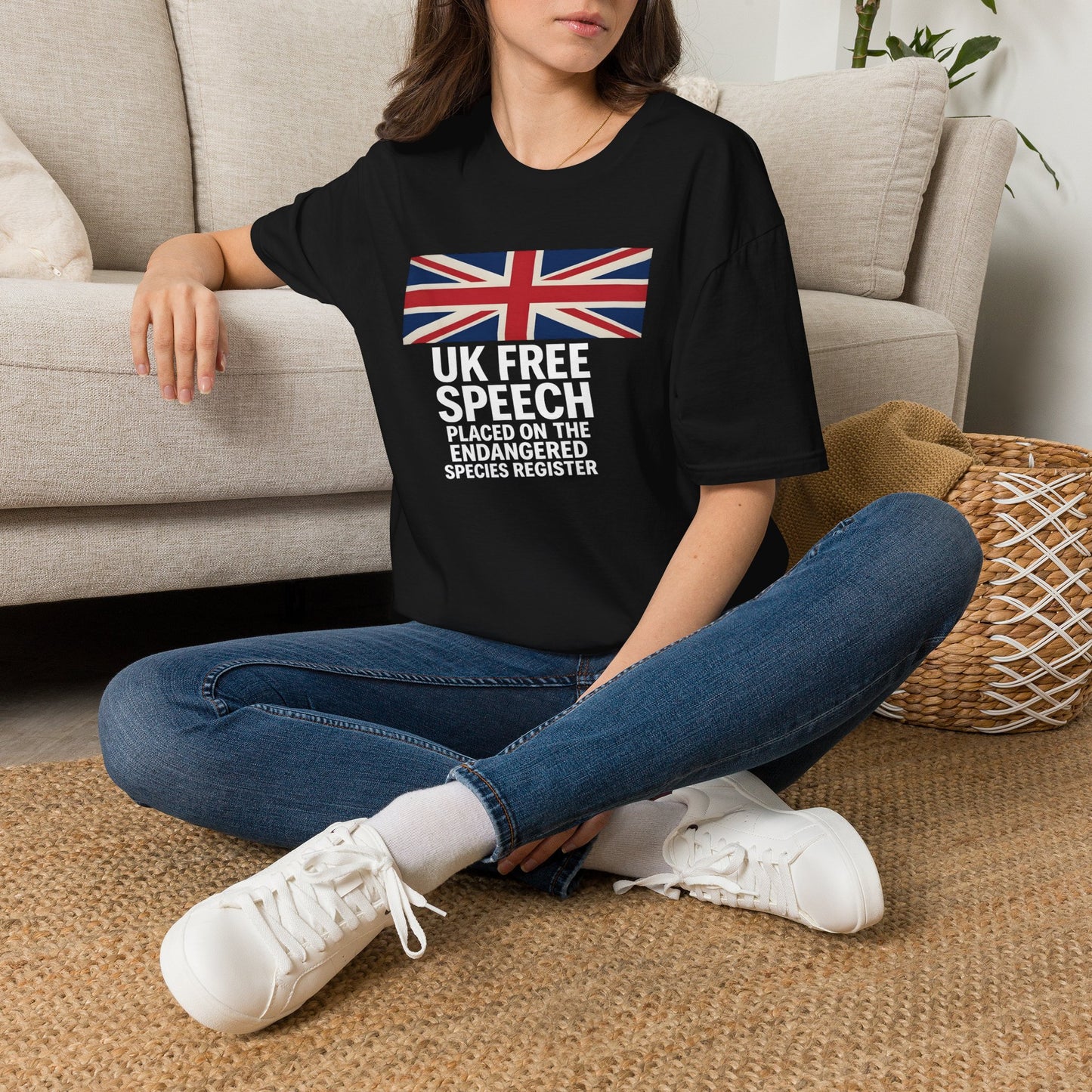 UK Free Speech T-Shirt — Union Jack Political Statement Tee Printify
