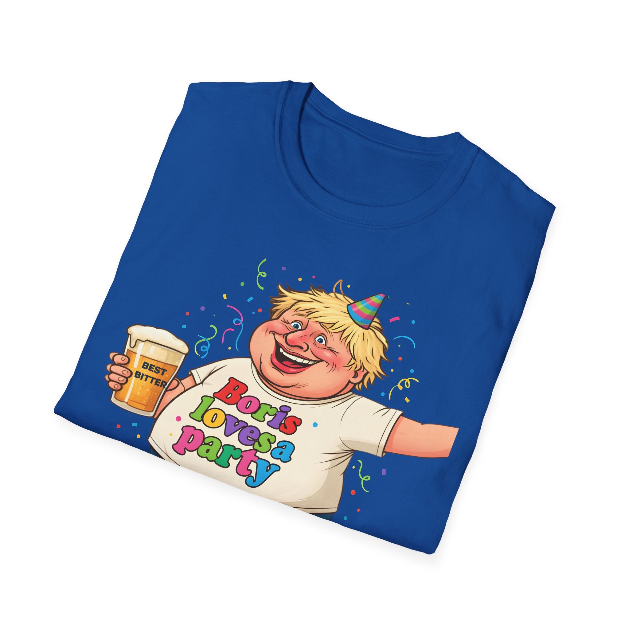 Fat Boris "Boris Loves A Party" T-Shirt uk  Boris Johnson political Satire