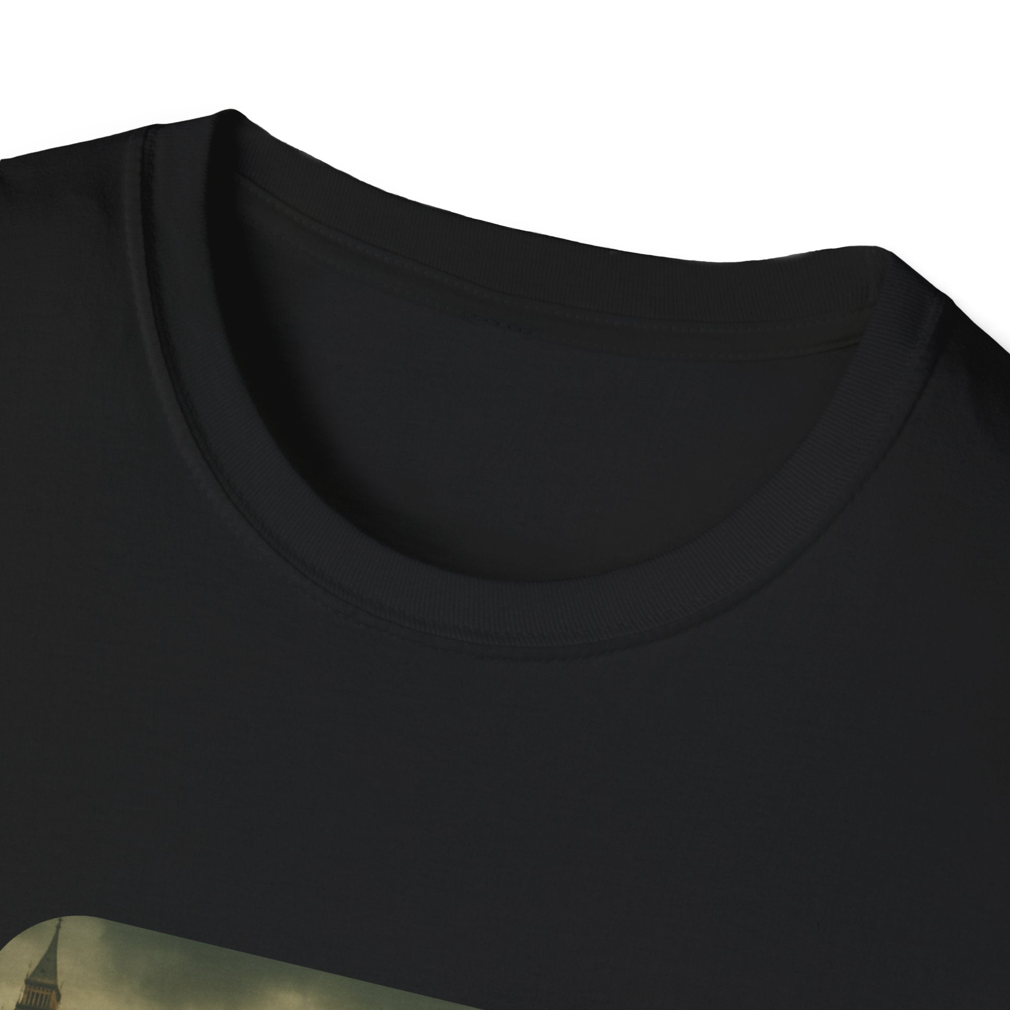 close up black t shirt collar