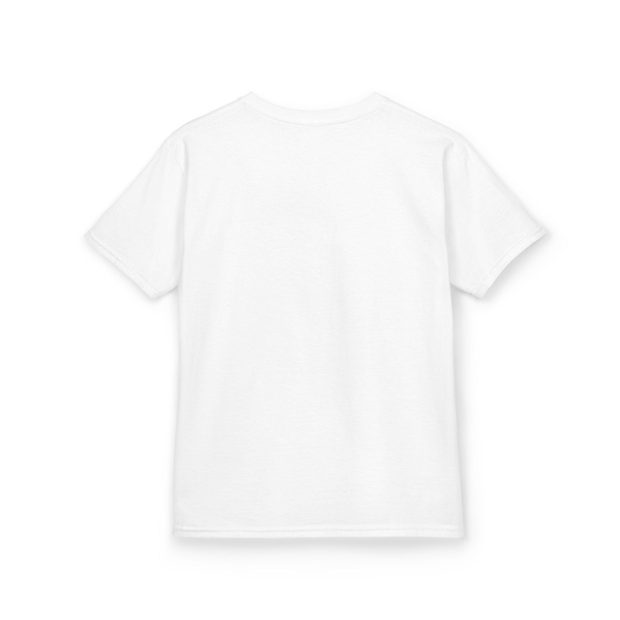 back view Plain white t-shirt on a light gray background