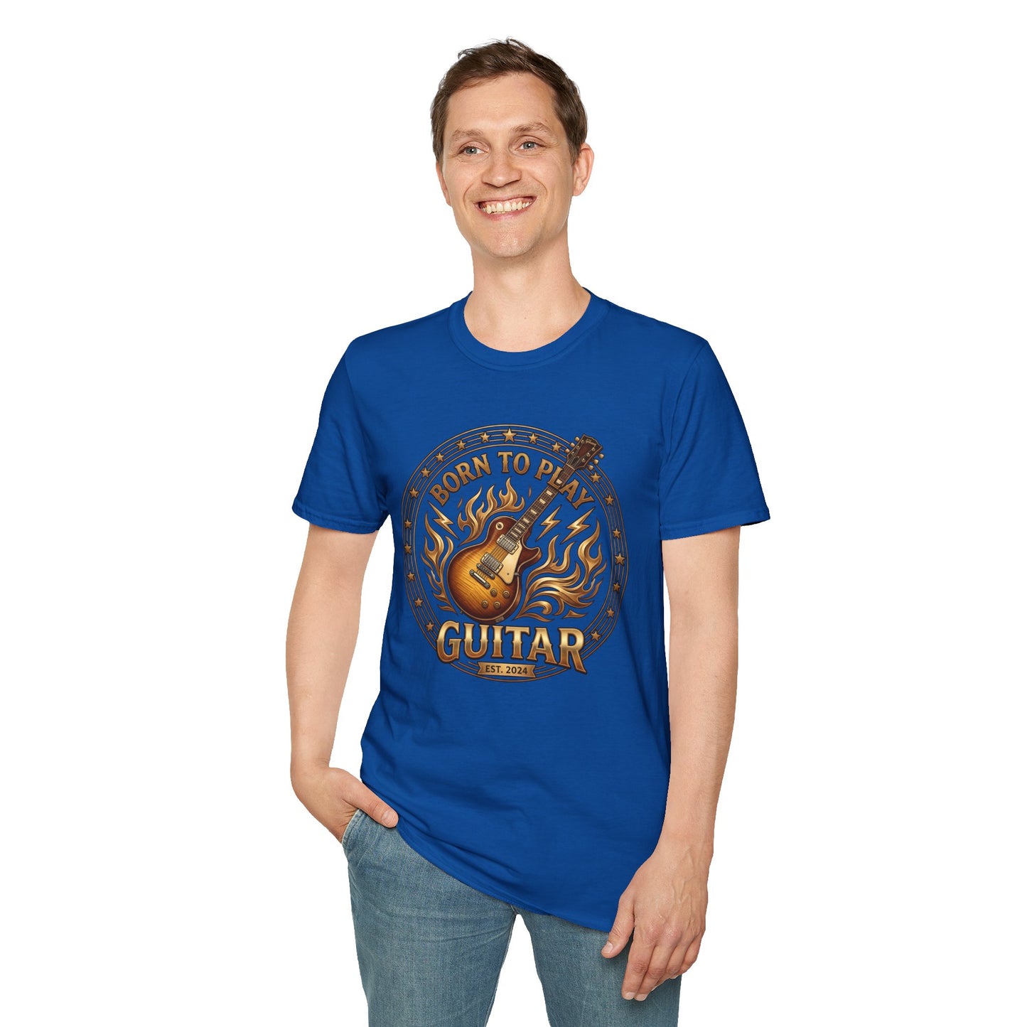 born to play guitar vintage guitar player t shirt design