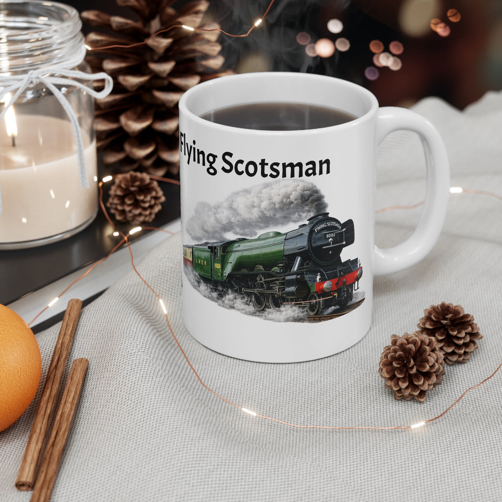 Flying Scotsman Train Mug — Vintage Steam Locomotive Coffee Cup Printify