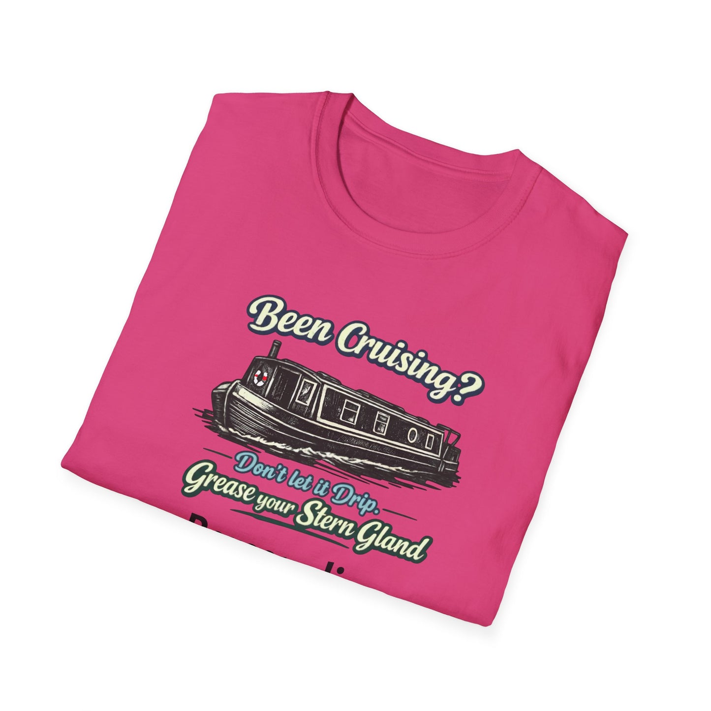Personalised Canal Boating T-Shirt – “Grease Your Stern Gland” Funny Narrowboat Tee Printify