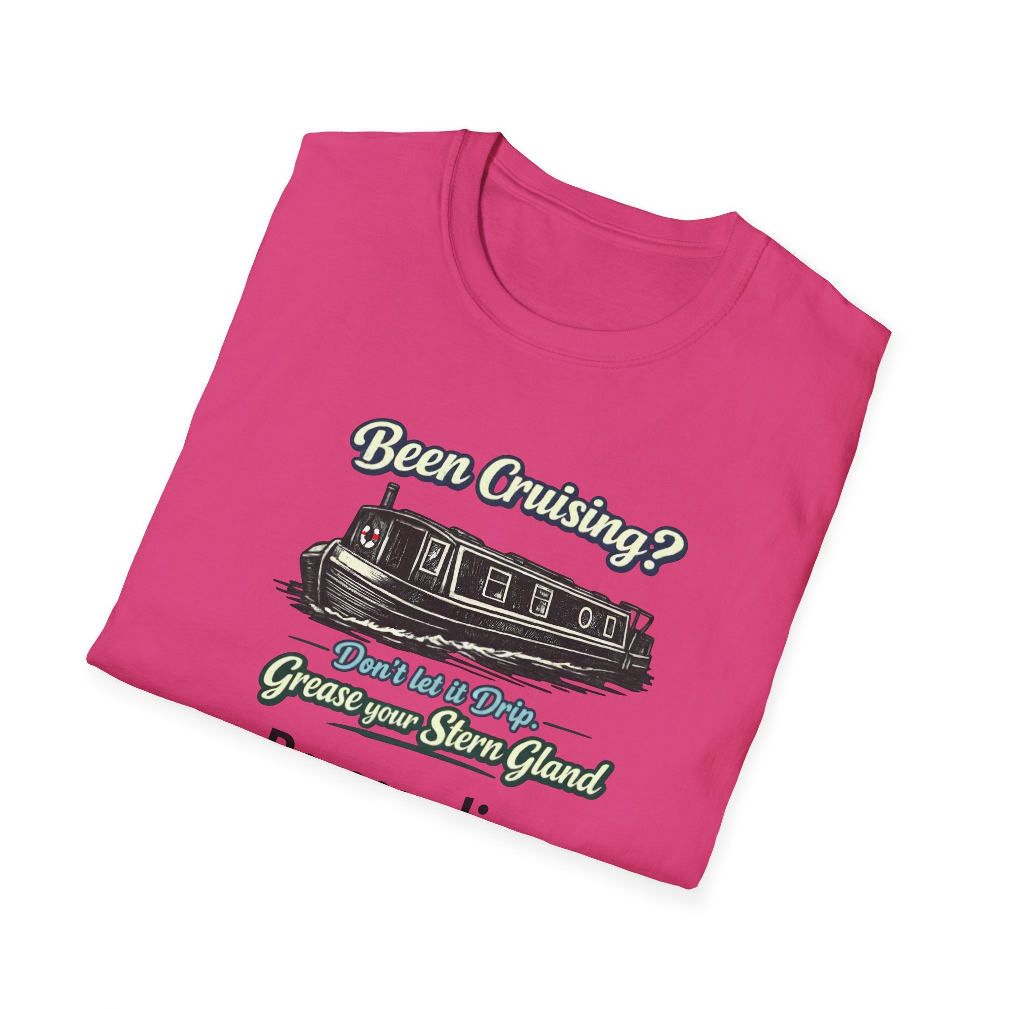 Personalised Canal Boating T-Shirt – “Grease Your Stern Gland” Funny Narrowboat Tee Printify