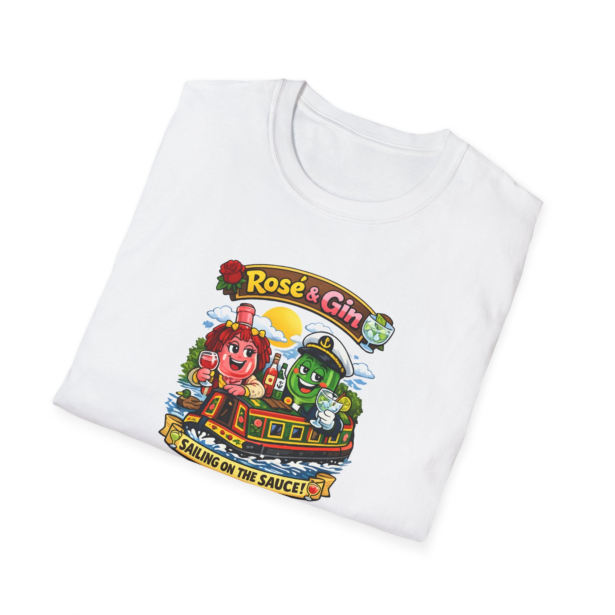 Rose & Gin 'Sailing on the Sauce' spoof Rosie and Jim TV Show Graphic T-Shirt