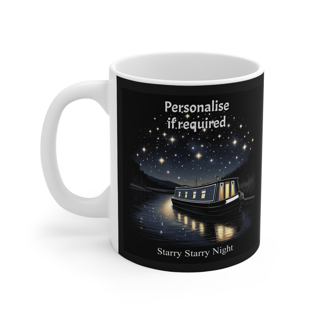 Starry Starry Night Narrowboat Mug - Personalised Canal Boat Gift UK FAT BORIS