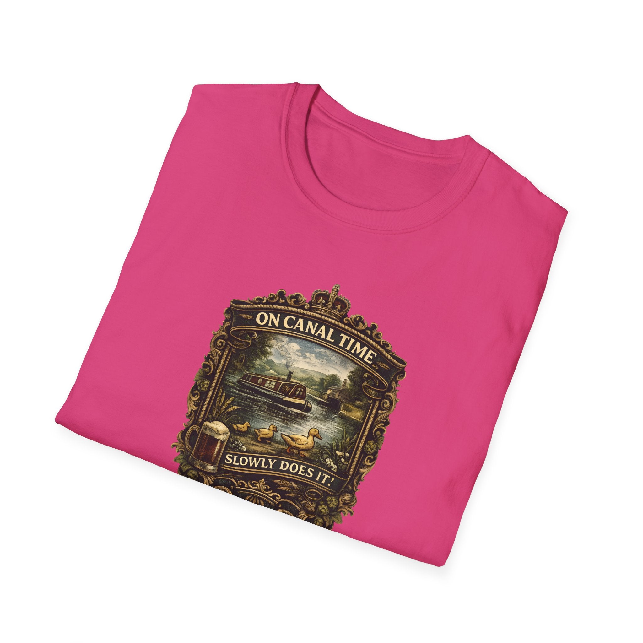 Canal Time Vintage Graphic T-Shirt — 'On Canal Time' Scenic Emblem