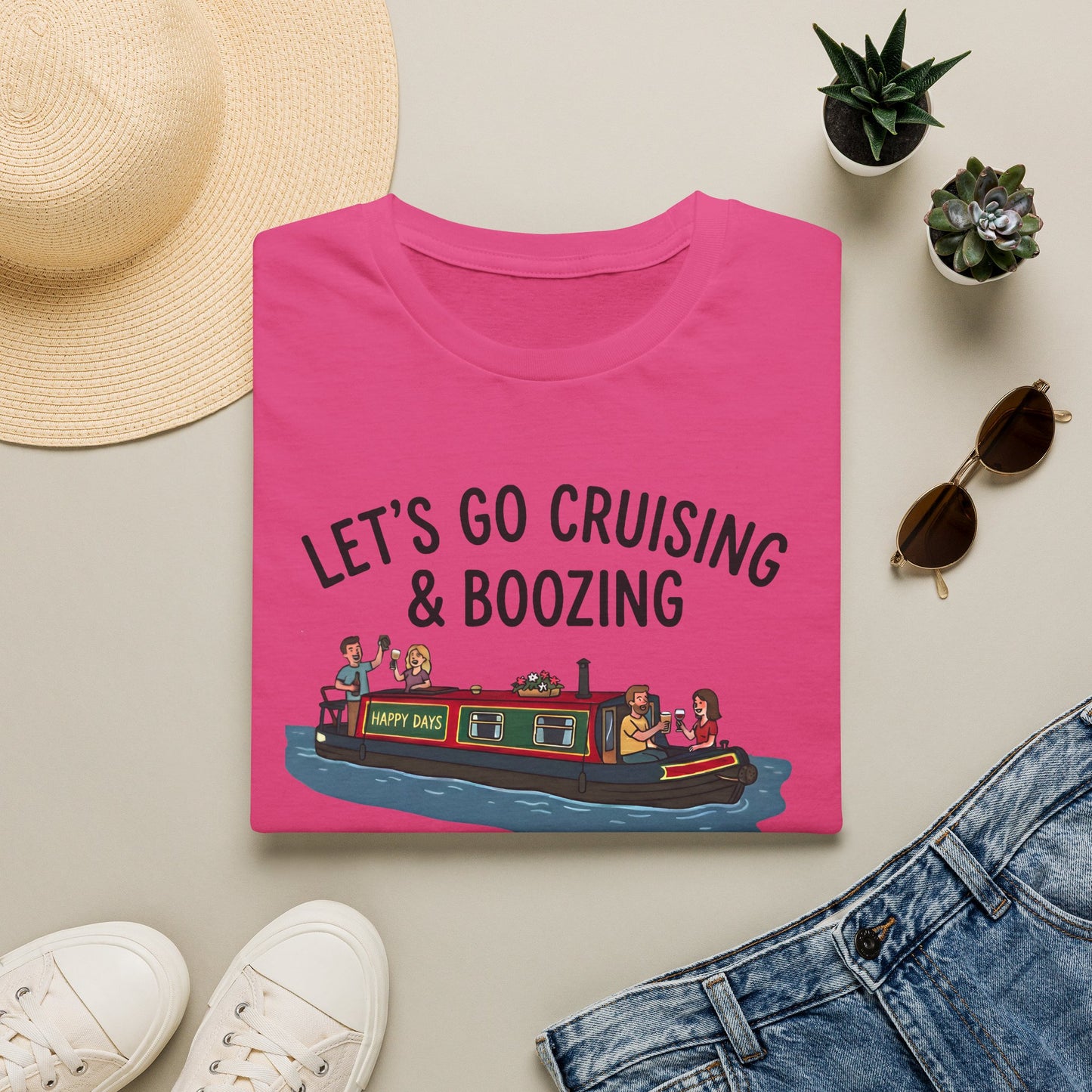 Let's Go Cruising & Boozing T-Shirt — Canal Boat Party Tee Printify
