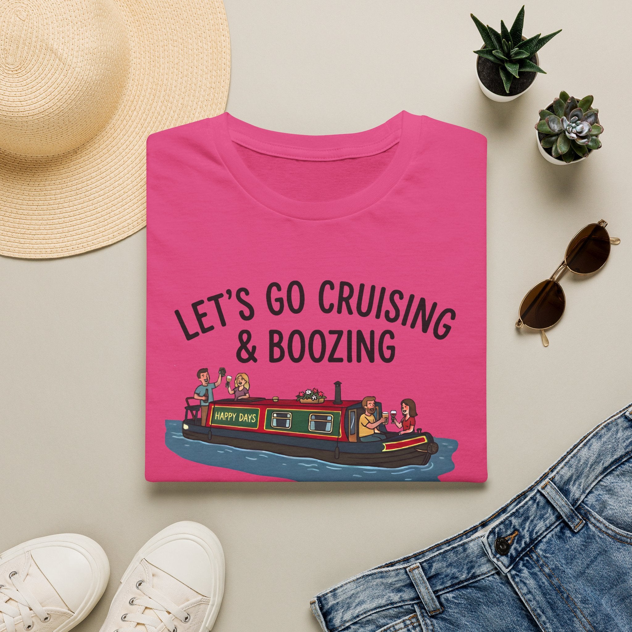 Let's Go Cruising & Boozing T-Shirt — Canal Boat Party Tee Printify