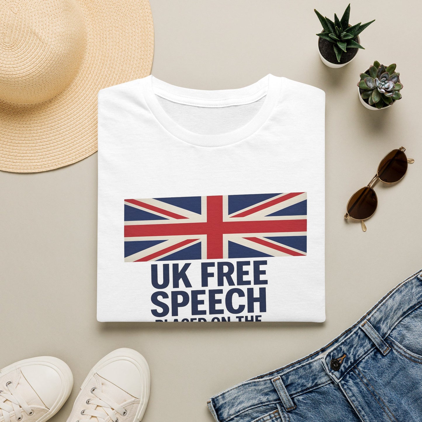 UK Free Speech T-Shirt — Union Jack Political Statement Tee Printify