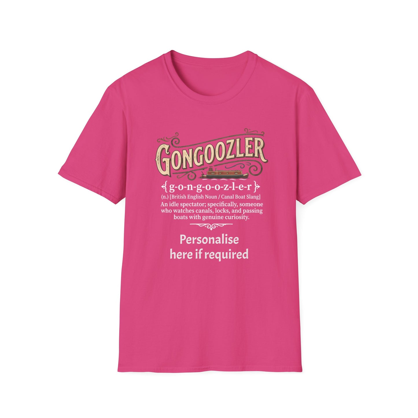 Gongoozler Definition T-Shirt — Vintage  Canal Watching Tee (Personalise Option) Printify