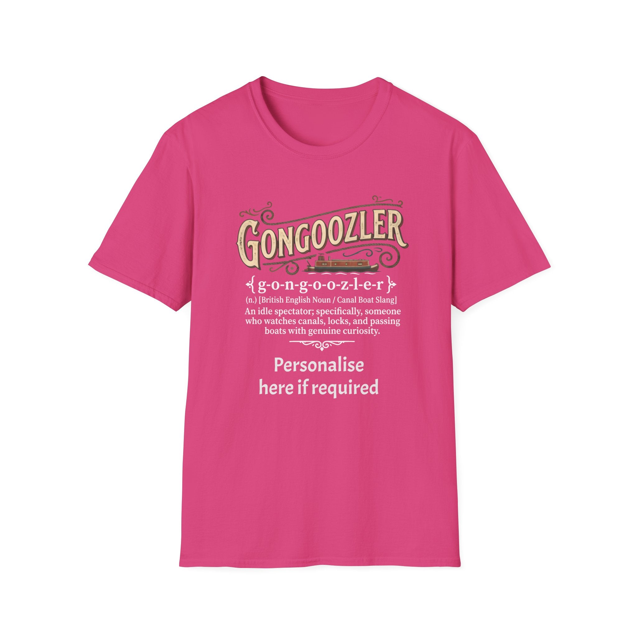 Gongoozler Definition T-Shirt — Vintage  Canal Watching Tee (Personalise Option) Printify