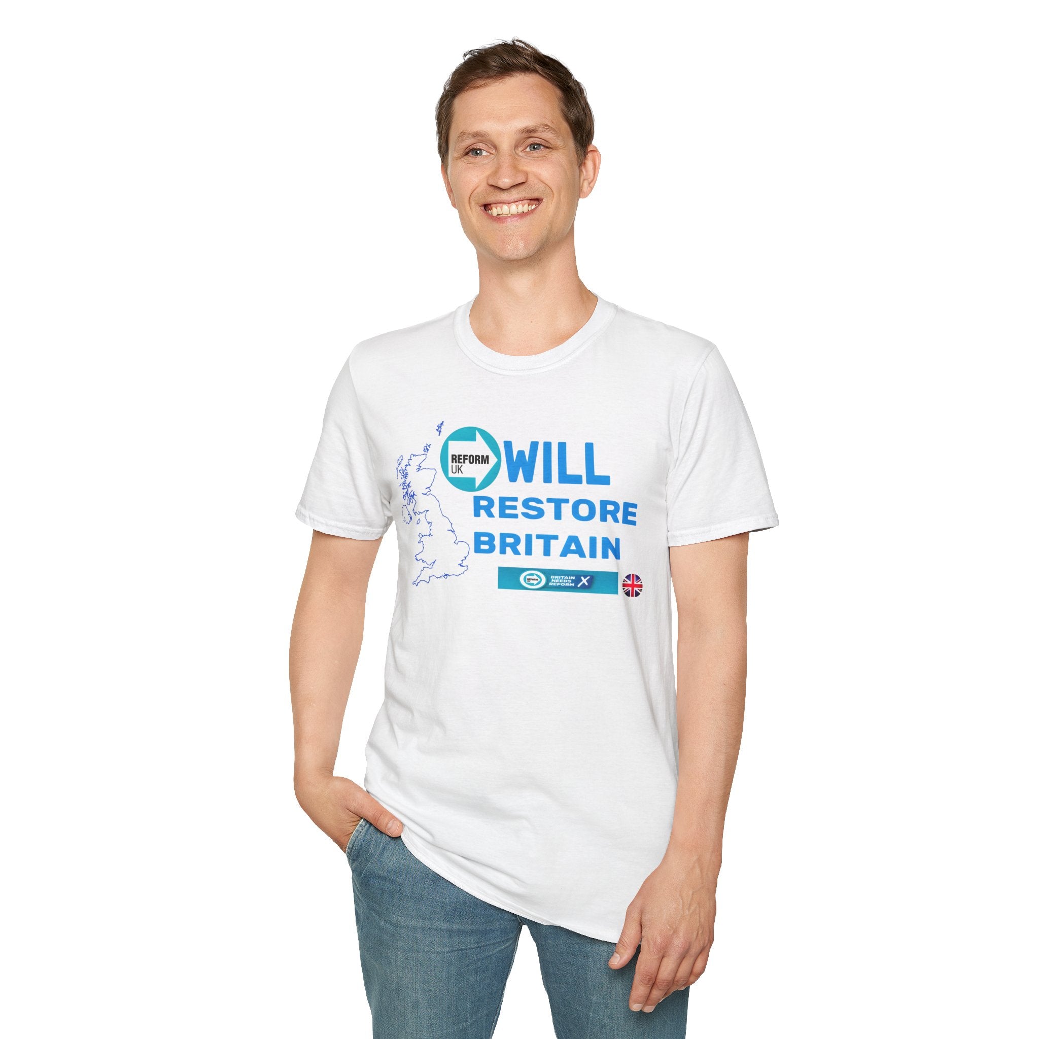Reform Will Restore Britain T-Shirt | Rupert Lowe Satire Tee | Reform UK Parody Printify