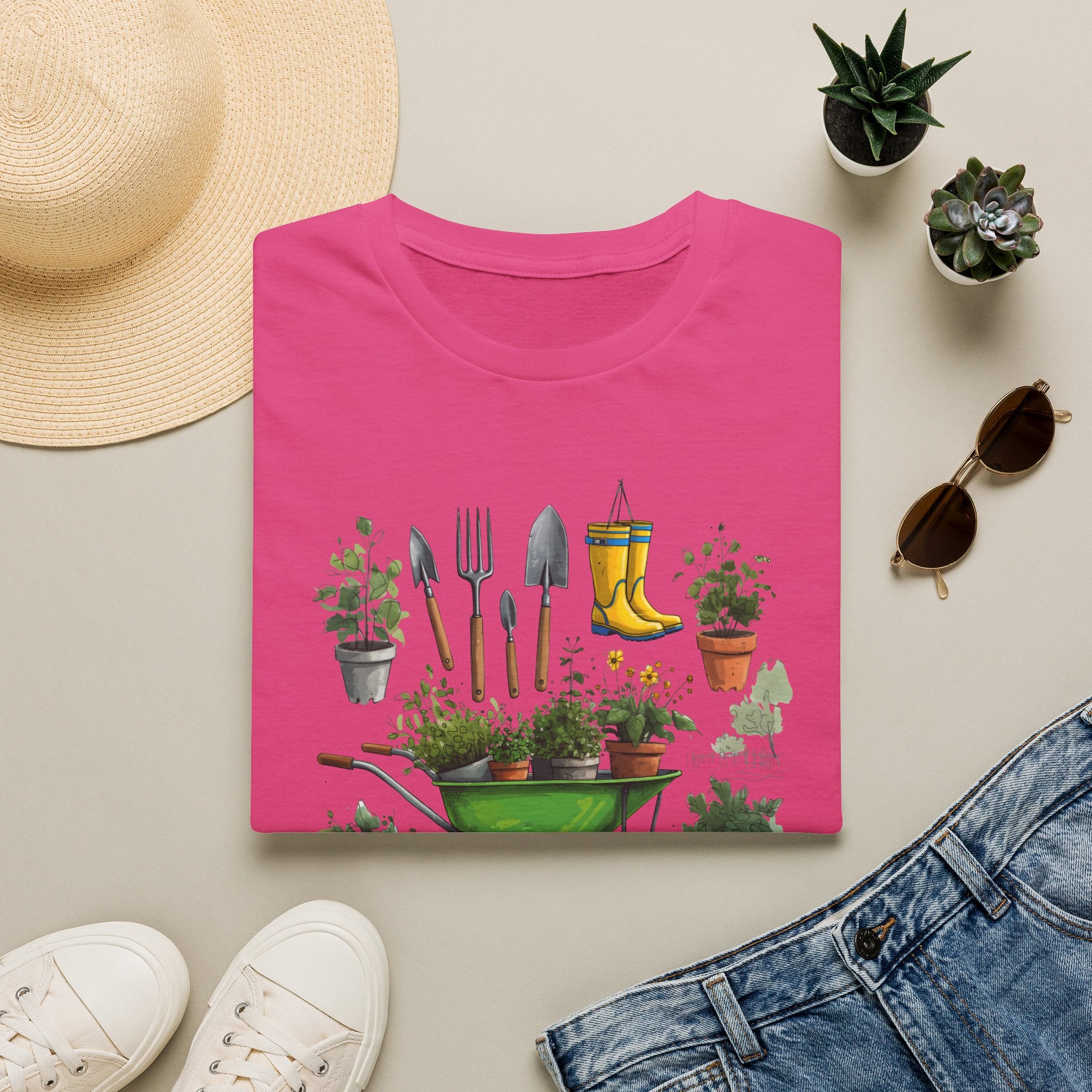 Gardening Tools Wheelbarrow T‑Shirt — Plant Lover Garden Tee Printify