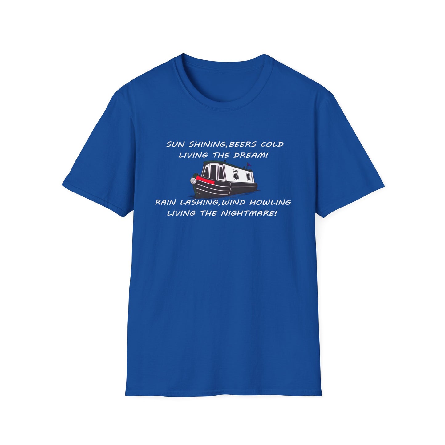 English Canal Narrow Boat Living the Dream Living the Nightmare funny T Shirt