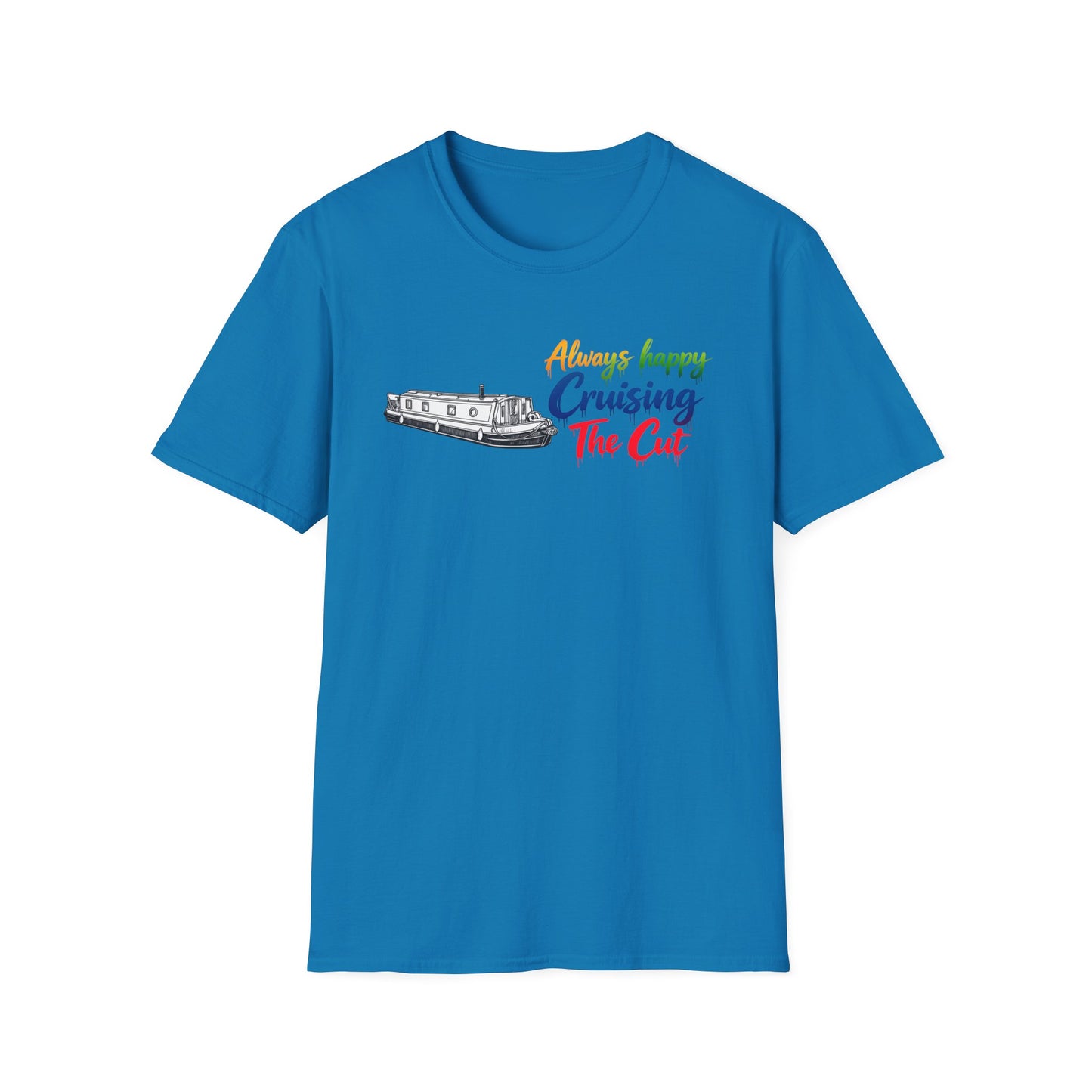 Cruising The Cut Boat T-Shirt — "Always Happy Cruising The Cut" Canal Boating Tee