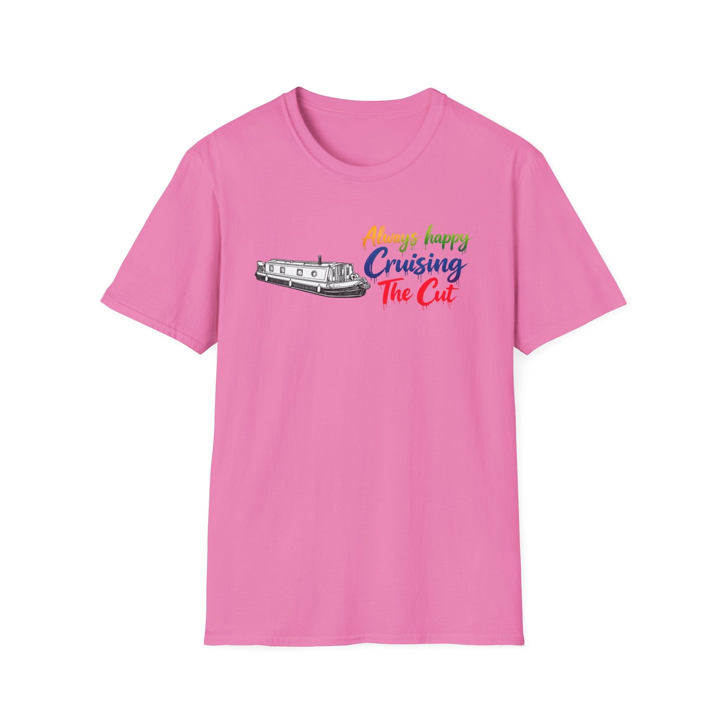 Cruising The Cut Boat T-Shirt — "Always Happy Cruising The Cut" Canal Boating Tee