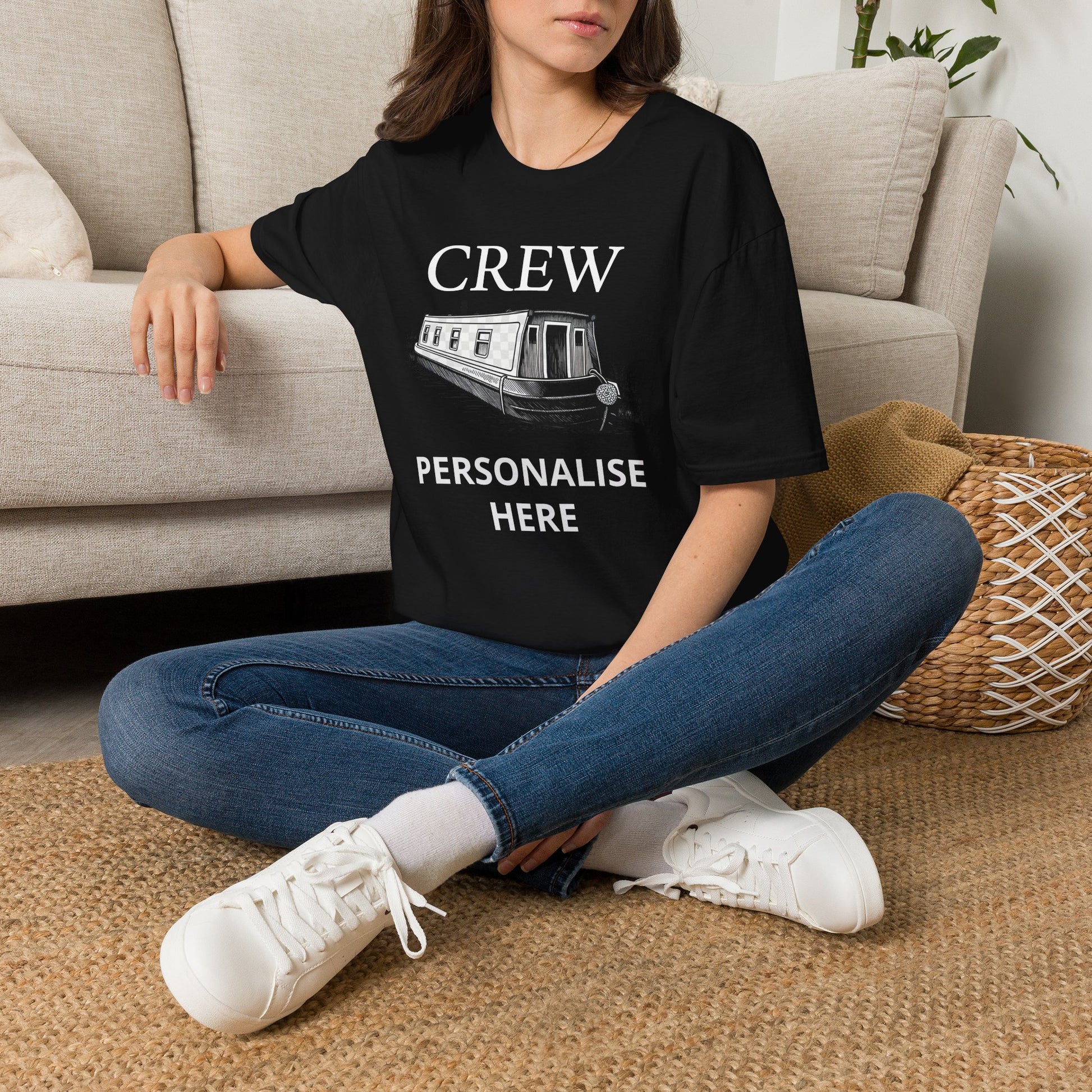 Crew Canal Boat T-Shirt — Personalized Narrowboat Crew Tee Printify