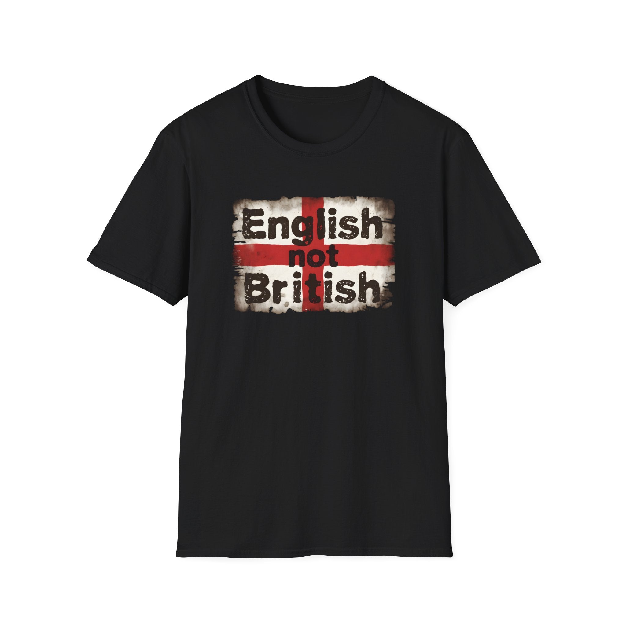 English Not British T-Shirt | St George Cross Distressed Flag Typography 