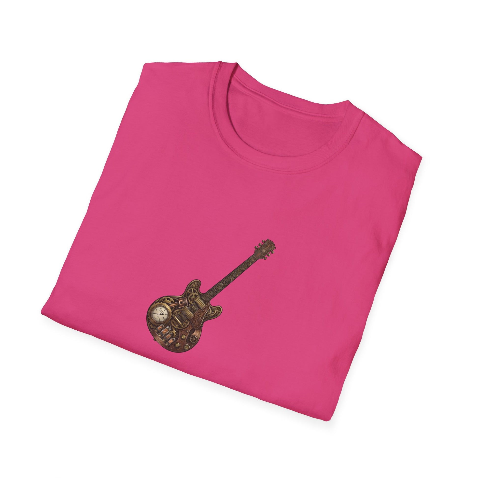 Steampunk Symphony design Guitar  (Mechanical Engraving) Music Lover Print T Shirt