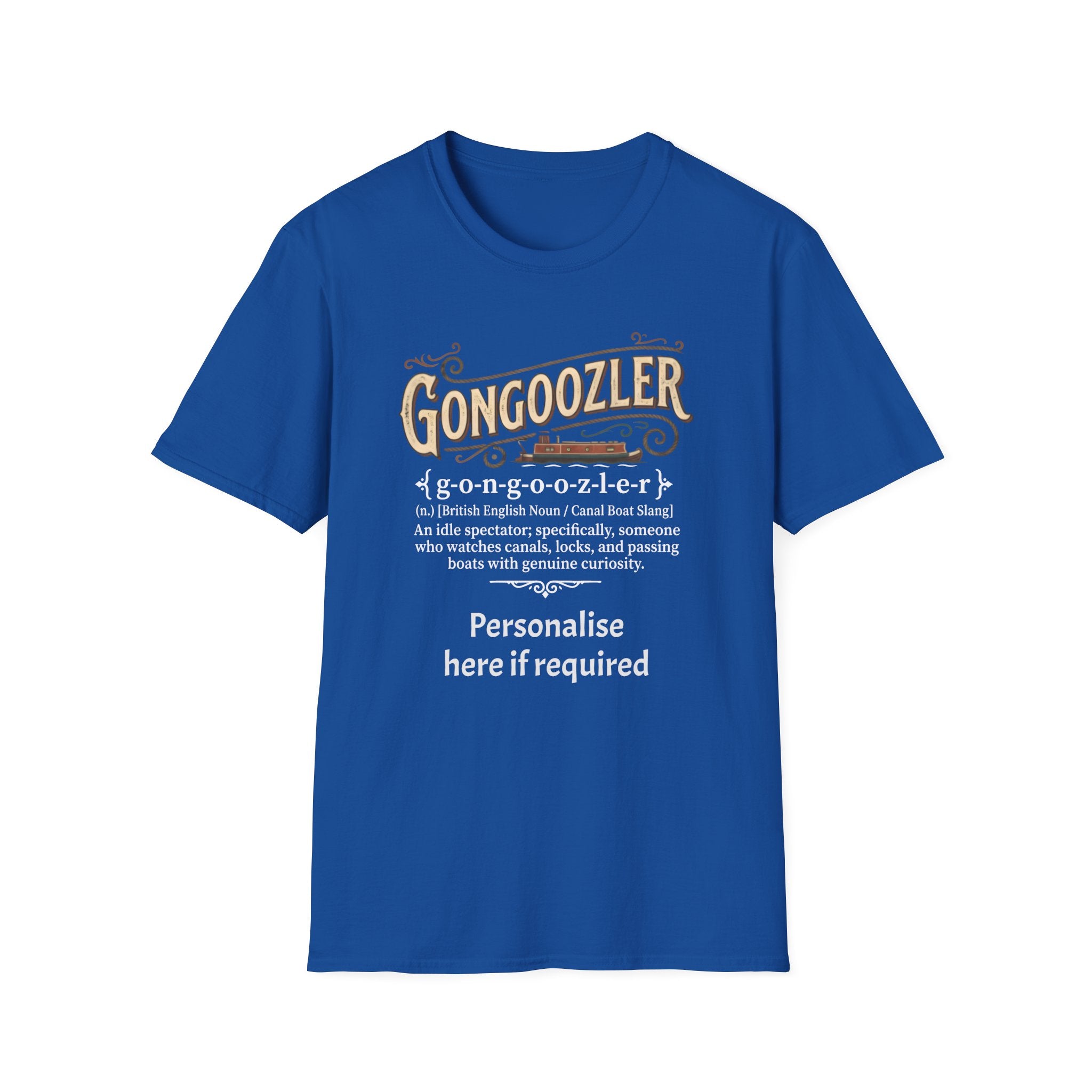 Gongoozler Definition T-Shirt — Vintage  Canal Watching Tee (Personalise Option)