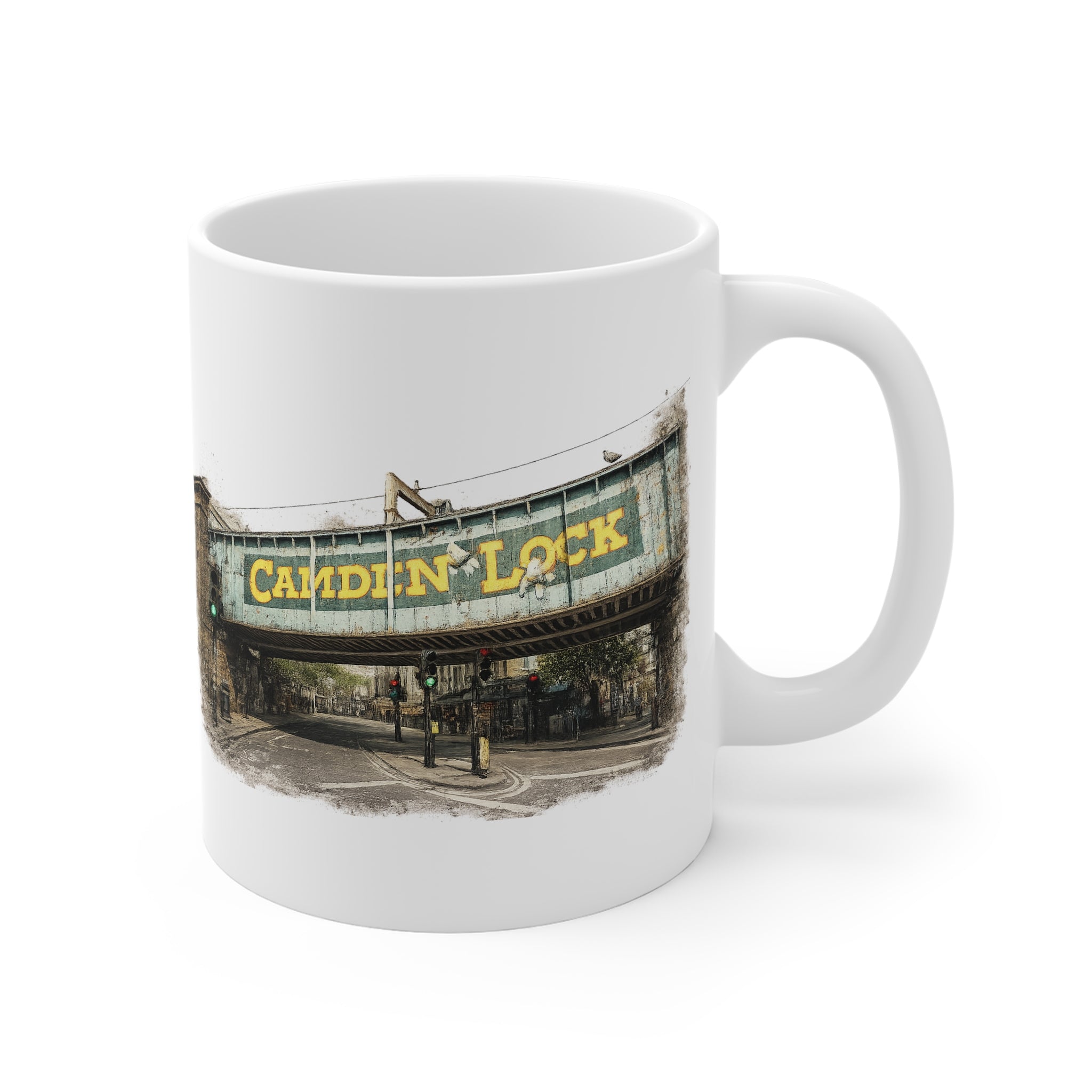 Camden Lock London Mug — Vintage  Bridge Canal Photo Coffee Cup