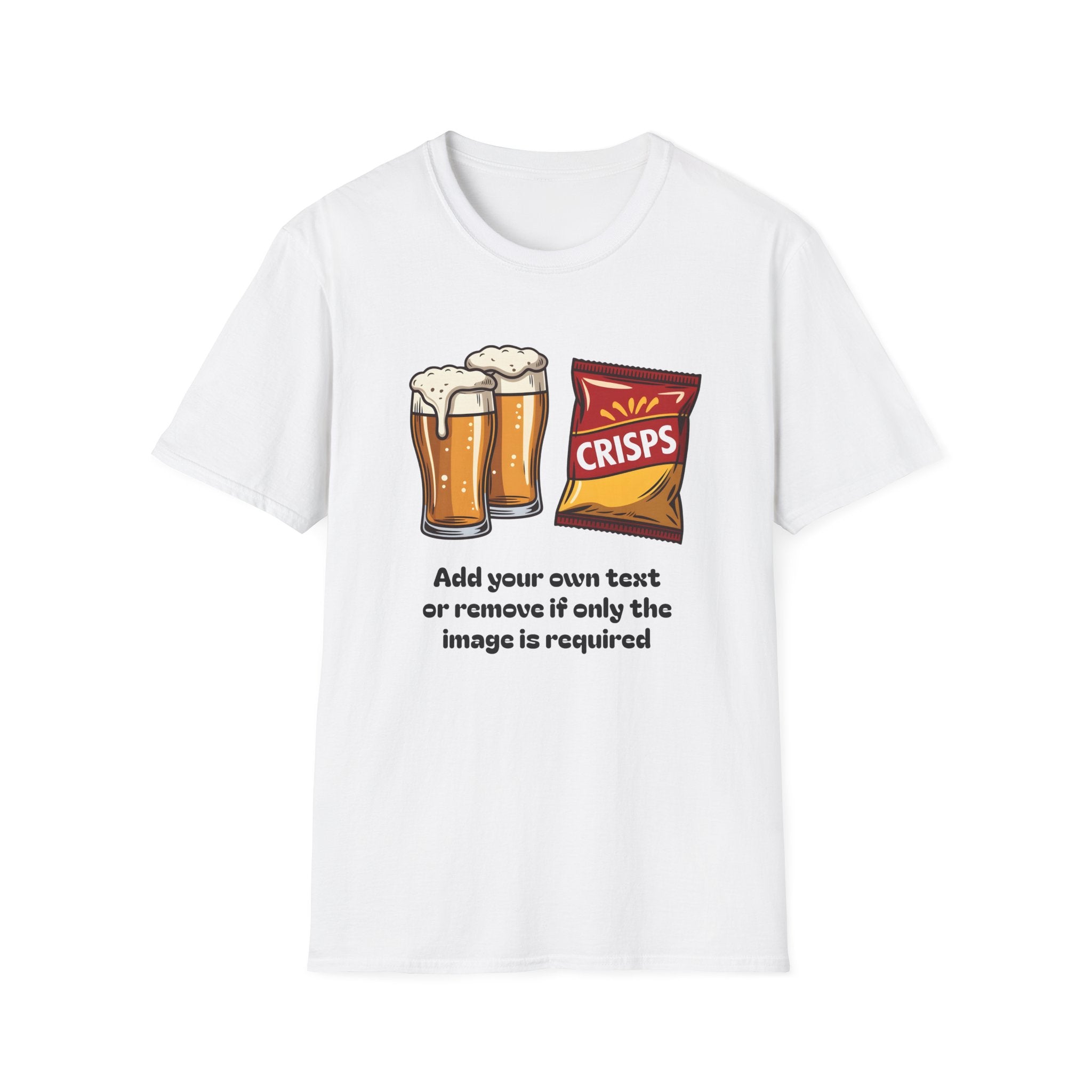 Personalised |Two Pints of Lager and a Packet of Crisps T-Shirt | Fat Boris British TV Nostalgia 