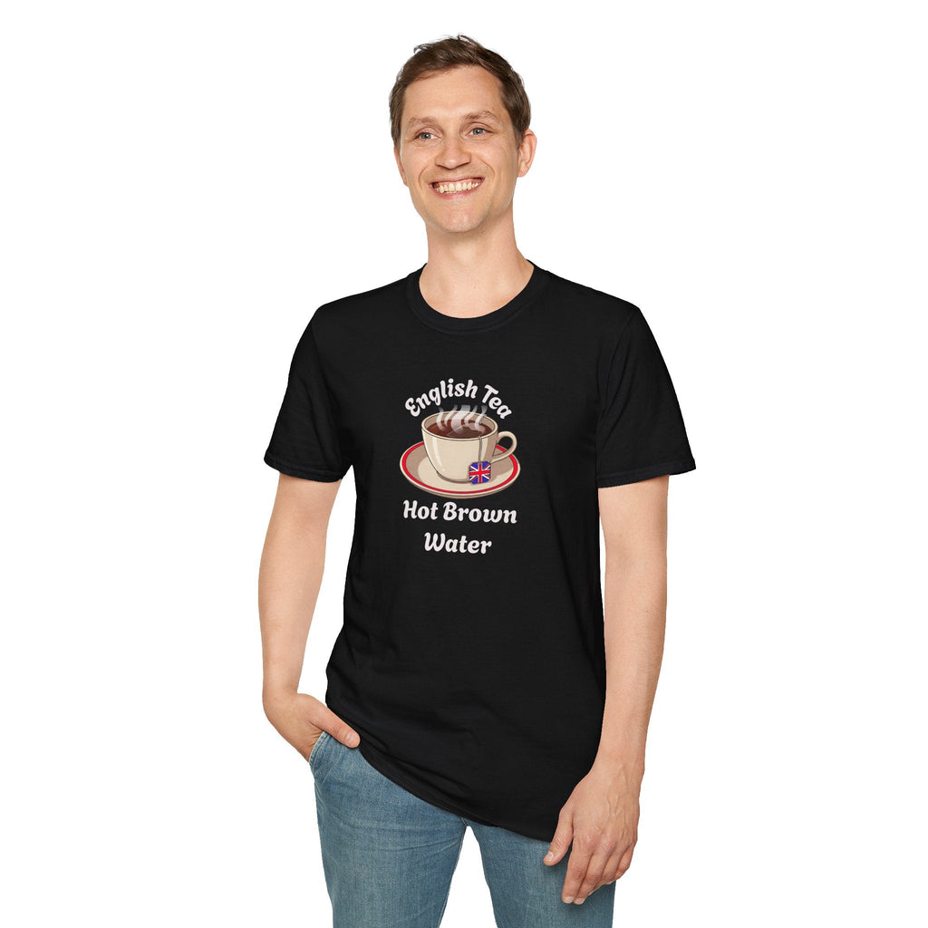 English Tea T-Shirt — "Hot Brown Water" Vintage Tea Cup Graphic Printify