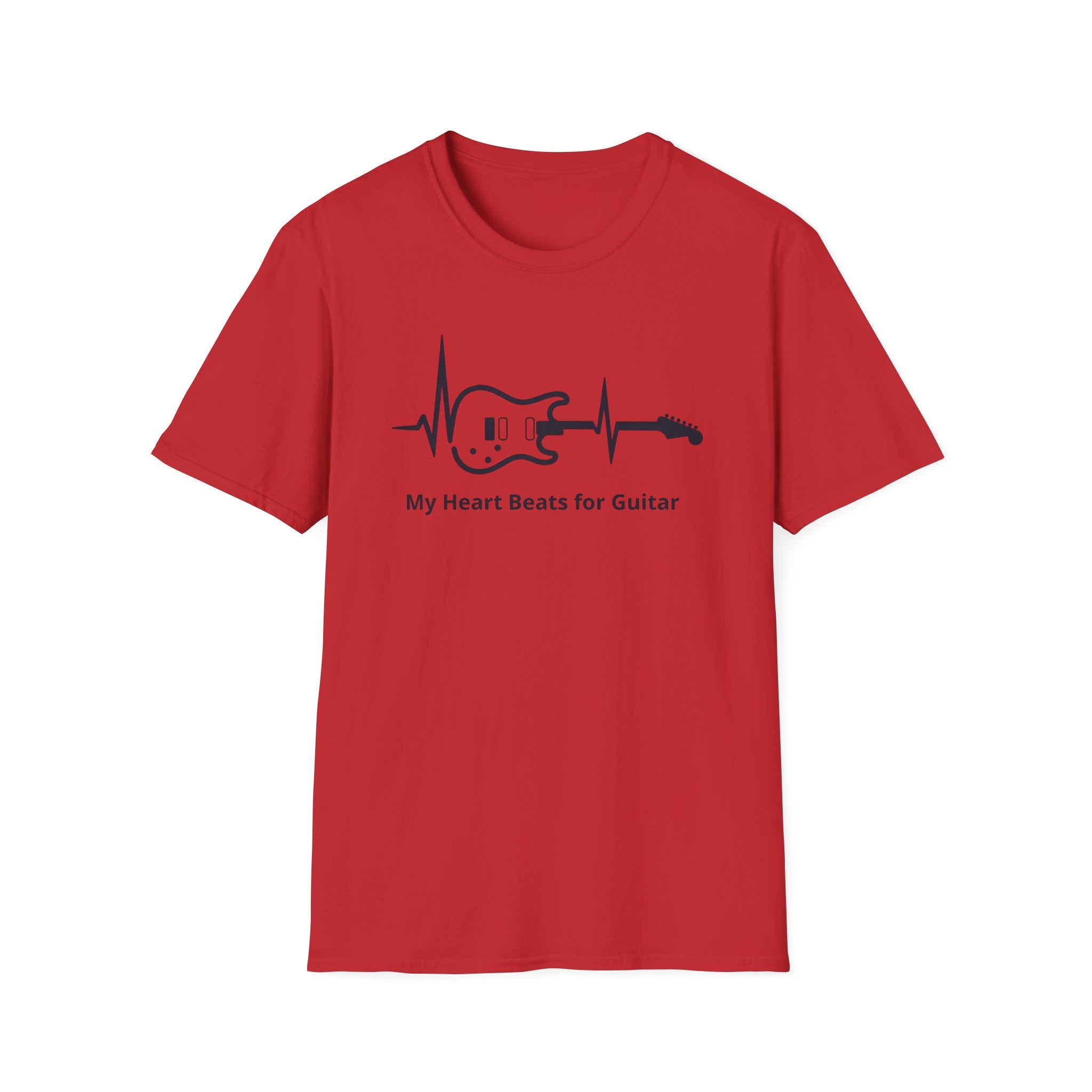  "My Heart Beats for Guitar" Premium Cotton T-Shirt. 